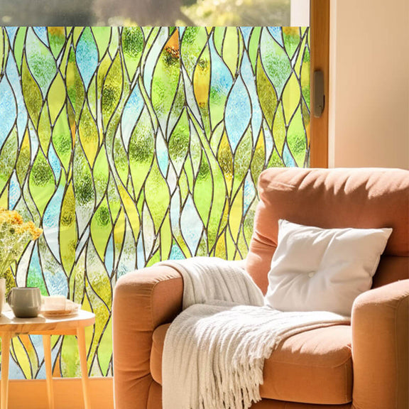 Sunny Waves Stained Glass Window Film