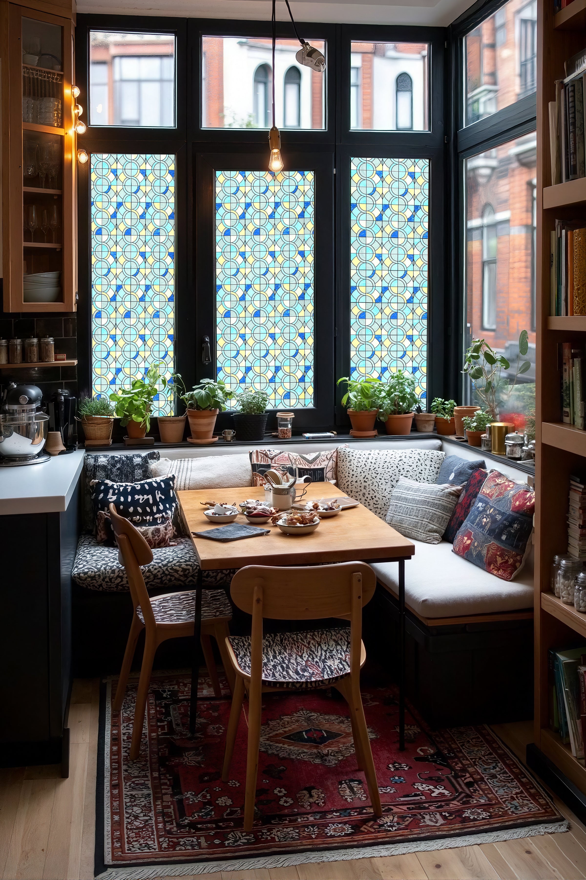 Película decorativa para ventanas con vitrales Victoria