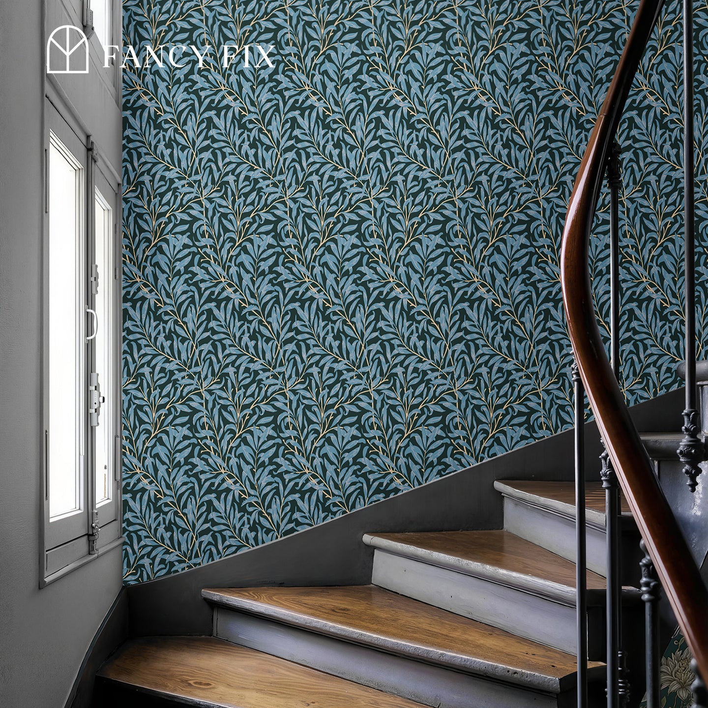 Willow(cream-colored/Blue/Green) Boughs Peel And Stick Wallpaper – Self - Adhesive Vinyl Roll for Accent Walls