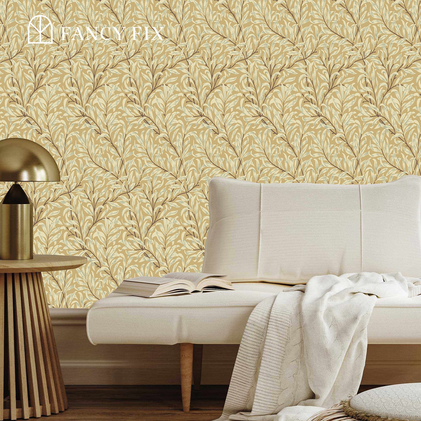 Willow(cream-colored/Blue/Green) Boughs Peel And Stick Wallpaper – Self - Adhesive Vinyl Roll for Accent Walls