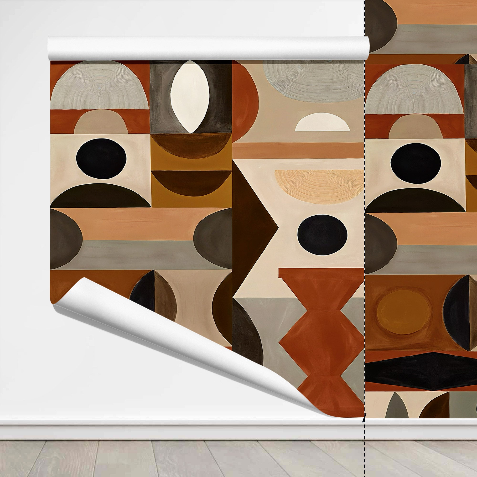 Spray - Painted Geometric Terracotta Peel And Stick Wallpaper - Self - Adhesive Vinyl Roll for Accent Walls