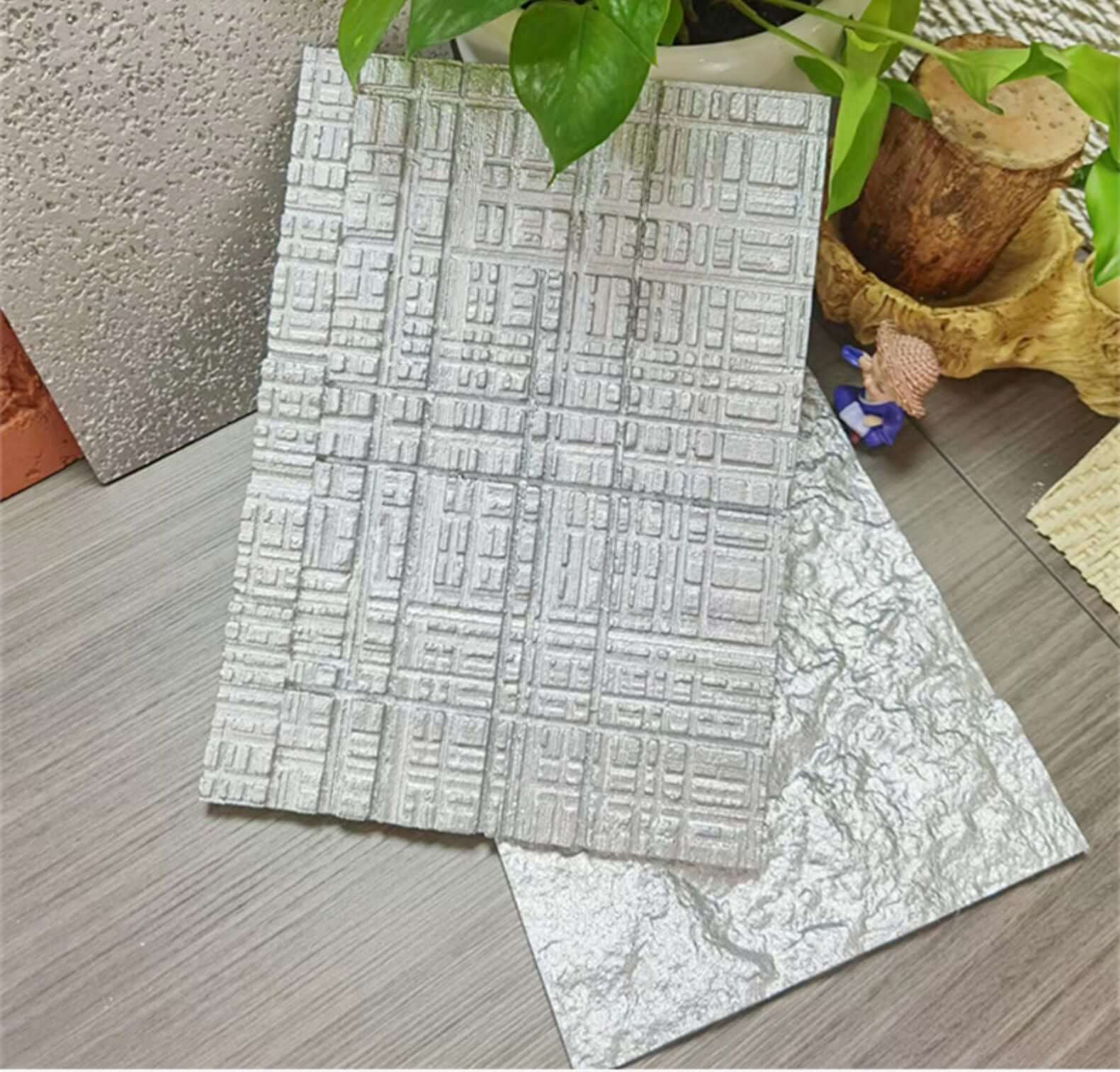 Paneles de piedra flexibles para paredes exteriores - Fancyfix - Piedra flexible - Serrado de madera