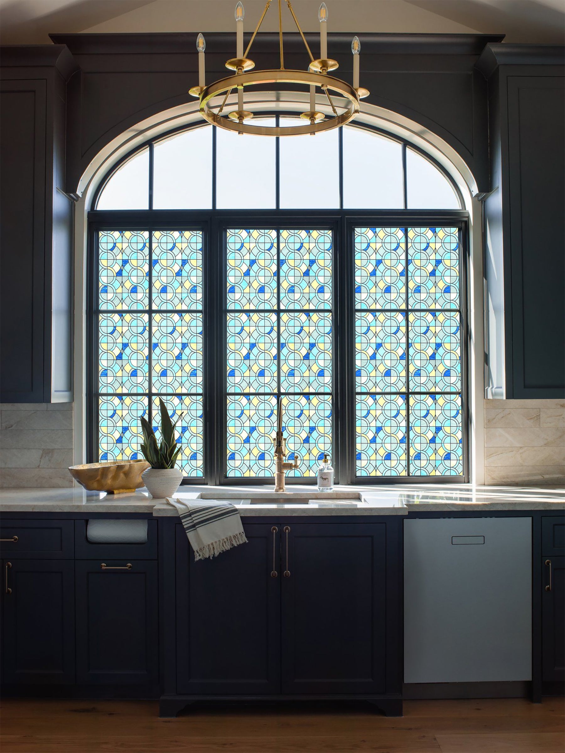 Película decorativa para ventanas con vitrales Victoria