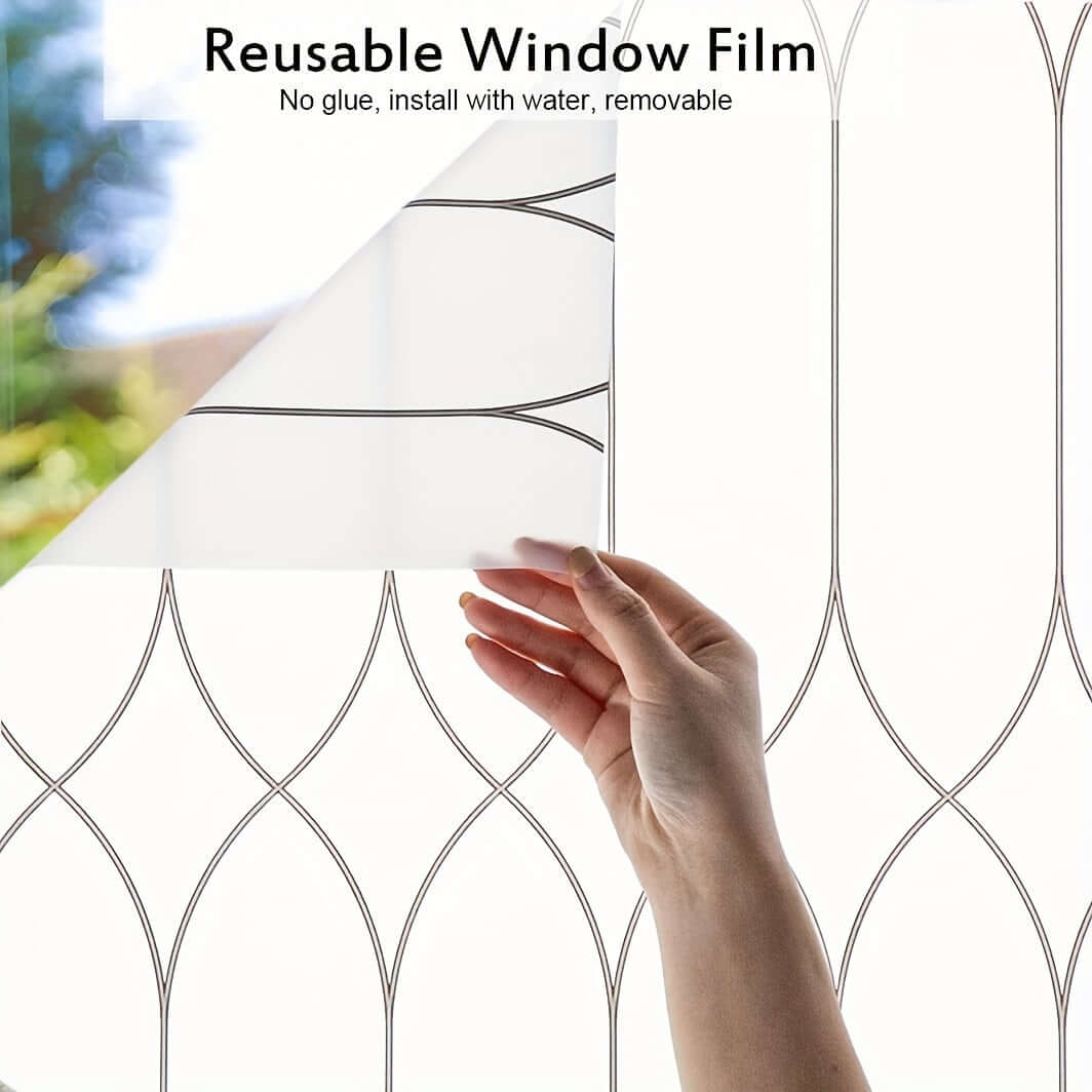 Morocco Style Stripe Privacy Static Cling Window Film