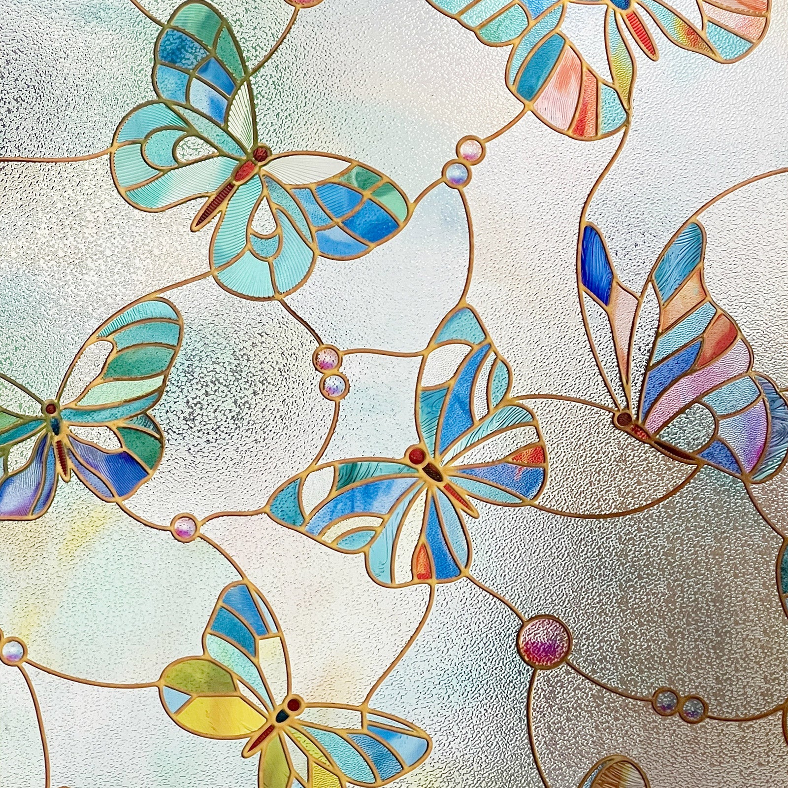 Butterfly Stained Glass Window Film – Decorative Butterfly Window Film for Home & Office