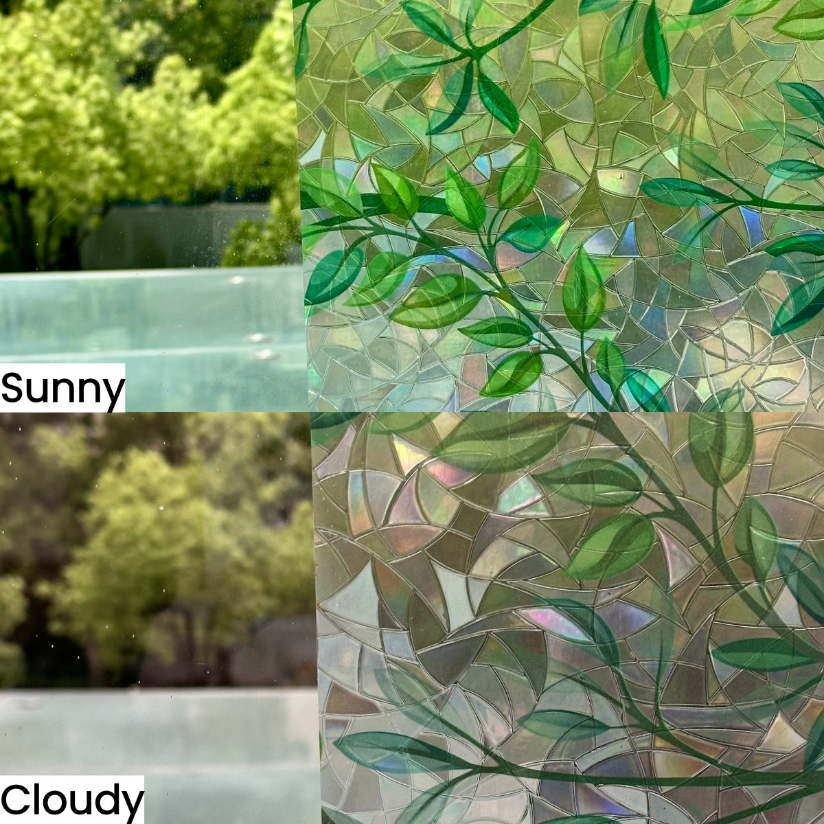 Green Vineman Rainbow Window Film | Decorative & Privacy Stained Glass Window Film – No Glue UV Window Film
