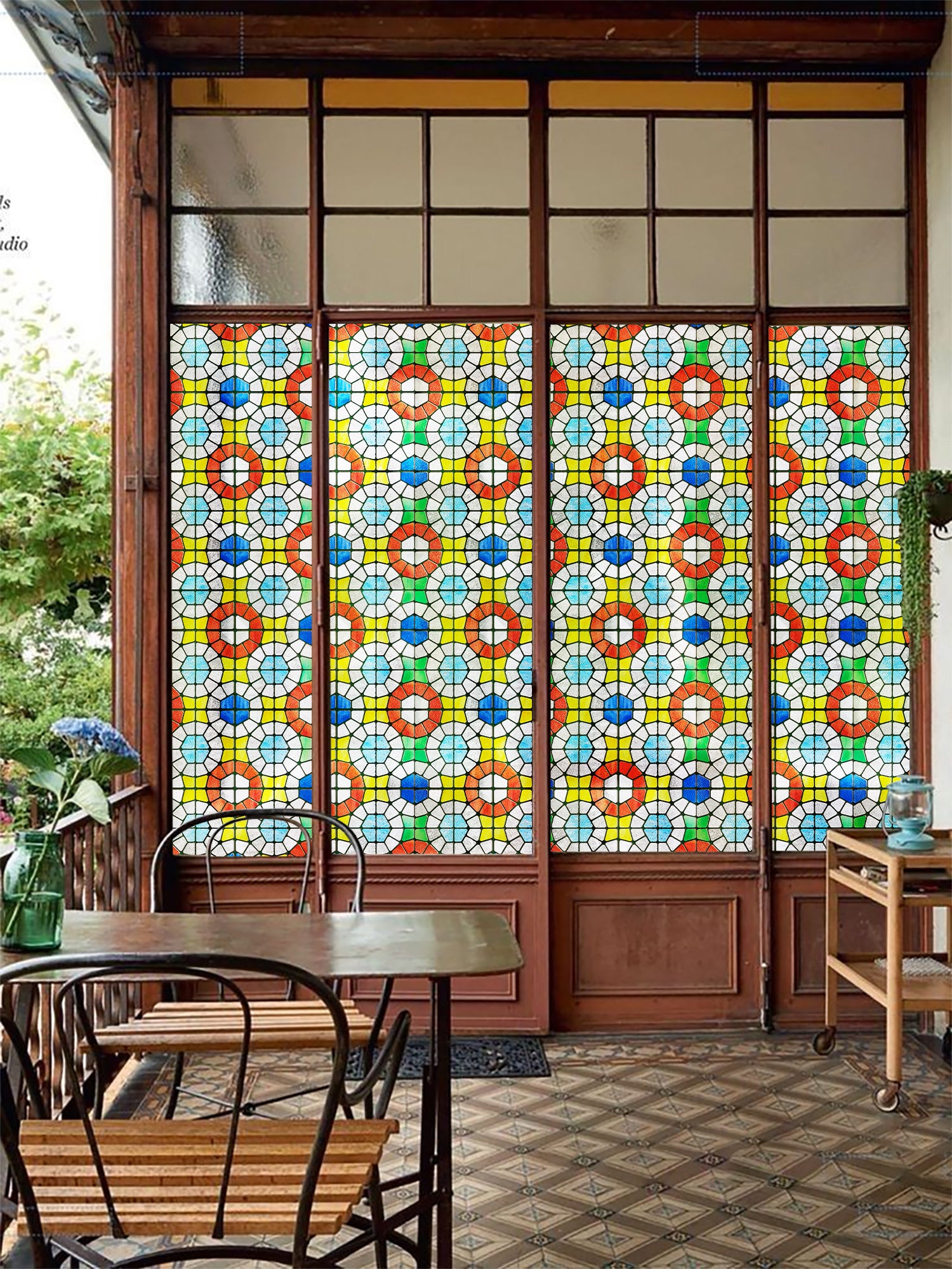 Film décoratif pour vitres en vitrail Westlight Charm