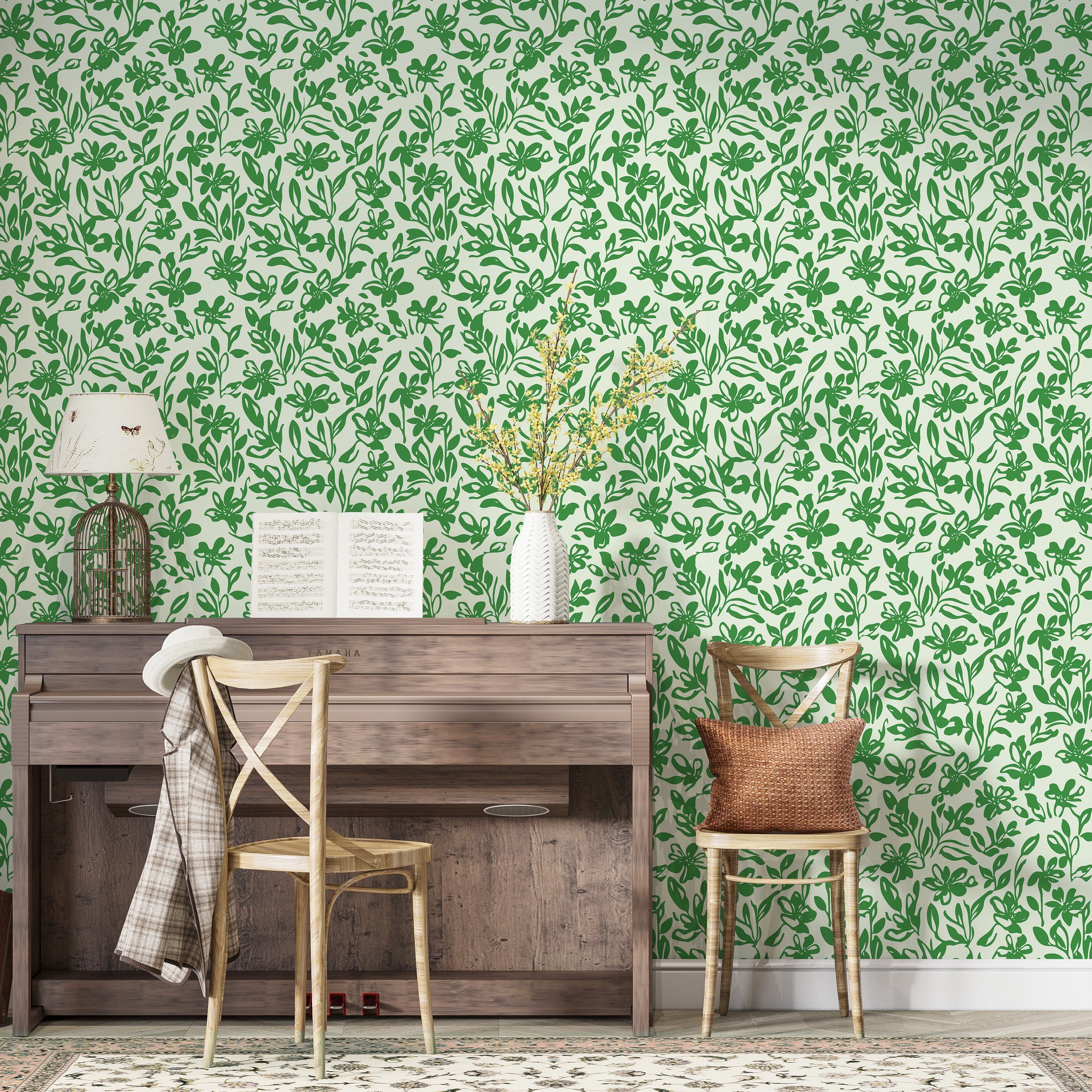 Walanz Tech - Cloth Bold - Line Floral Peel And Stick Wallpaper – Self - Adhesive Vinyl Roll for Accent Walls