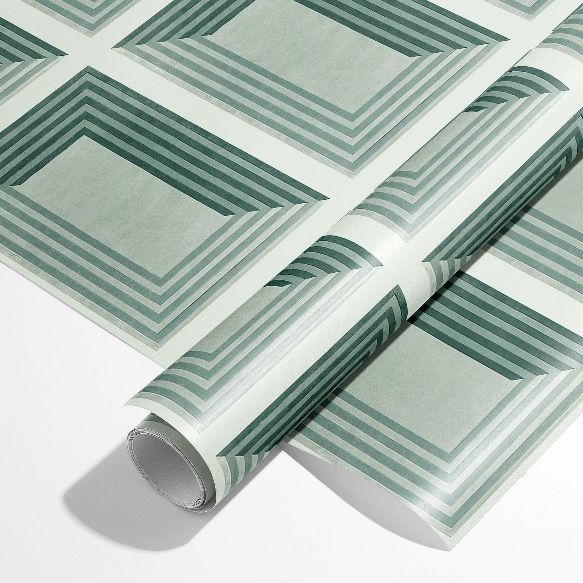 Papier peint adhésif Blue Flow Linearity – Géométrie moderne en beige mat et bleu marine