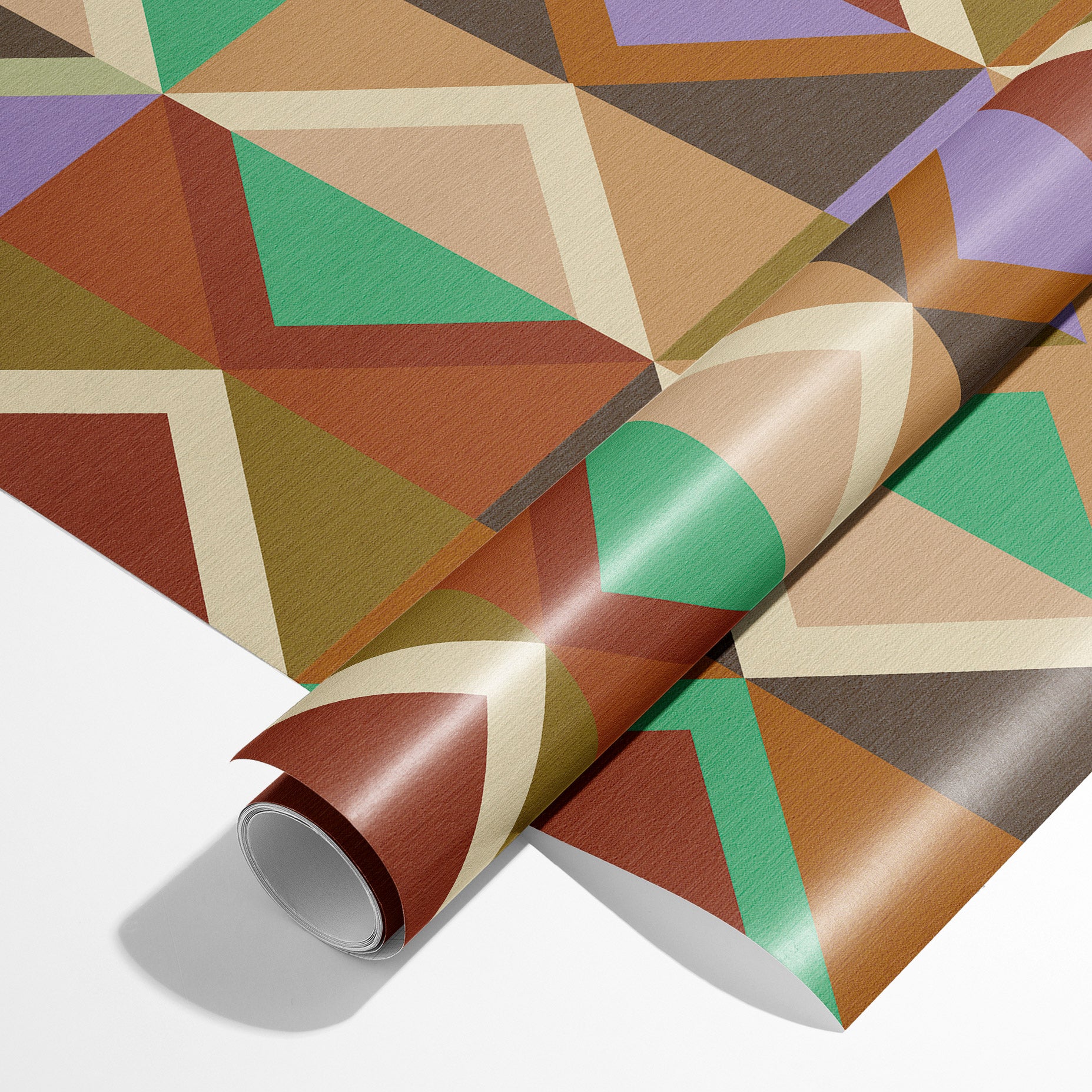 Papier peint adhésif Blue Flow Linearity – Géométrie moderne en beige mat et bleu marine