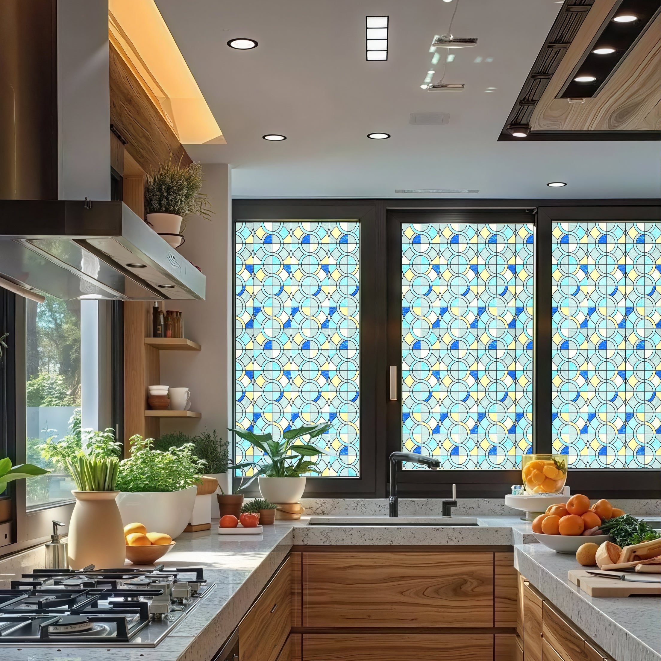 Película decorativa para ventanas con vitrales Victoria