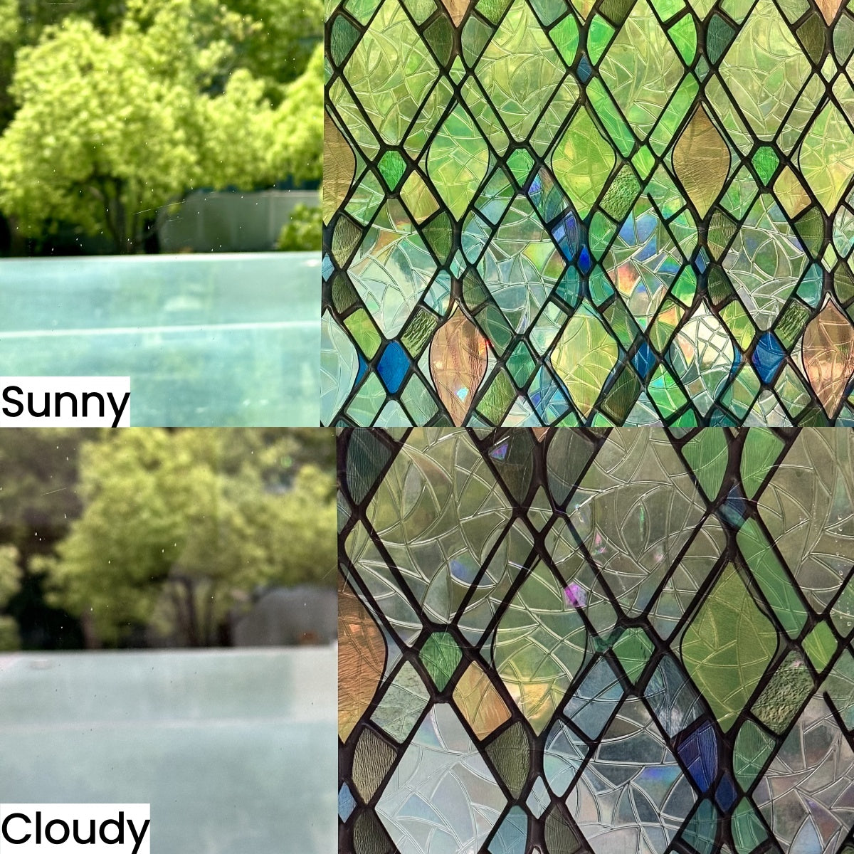 Rainbow Crystal Shards Stained Glass Decorative Window Film