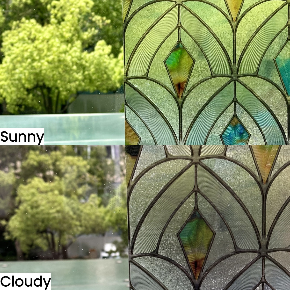 Peacocks Gemstone Stained Glass Decorative Window Film