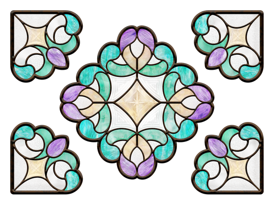 Lanka Stained Glass Window Film – Modern Decorative Static Window Film