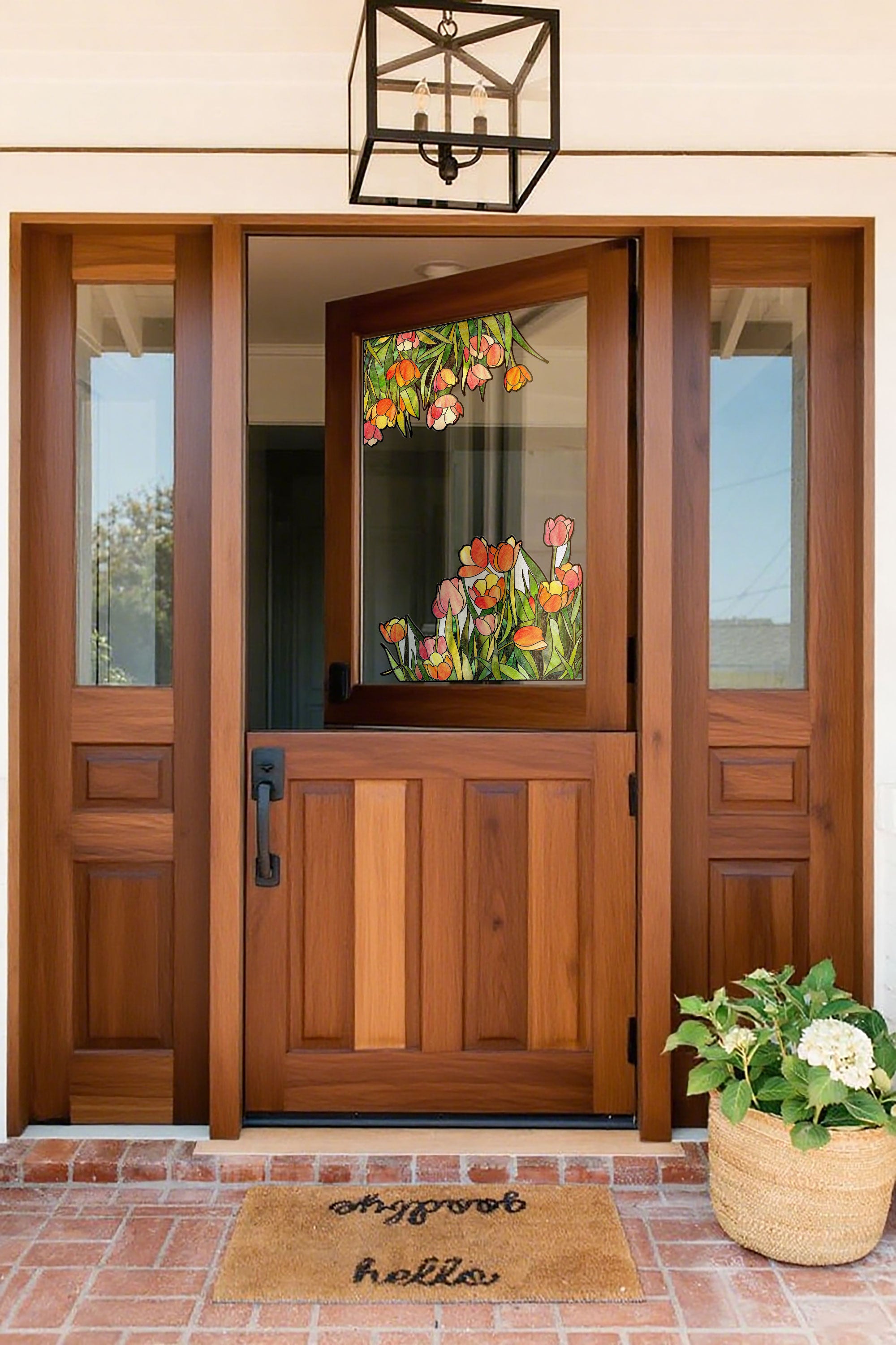 Film pour vitrail Green Gleam – Film statique décoratif moderne pour fenêtre