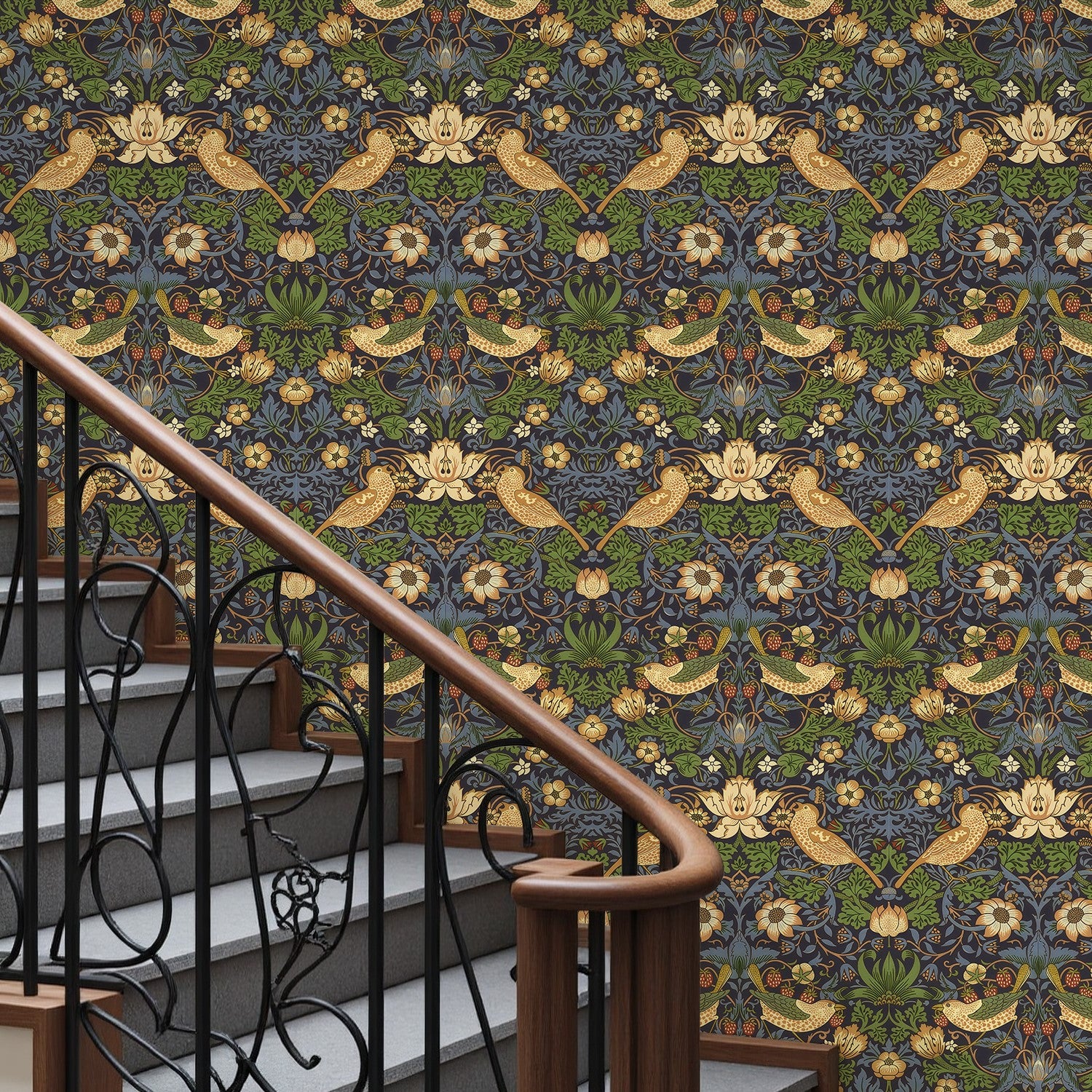 Strawberry Thief Peel And Stick Wallpaper - Self - Adhesive Vinyl Roll for Accent Walls