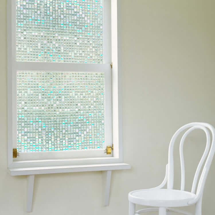 3D Stained Glass Laser Window Film - Holographic Grid