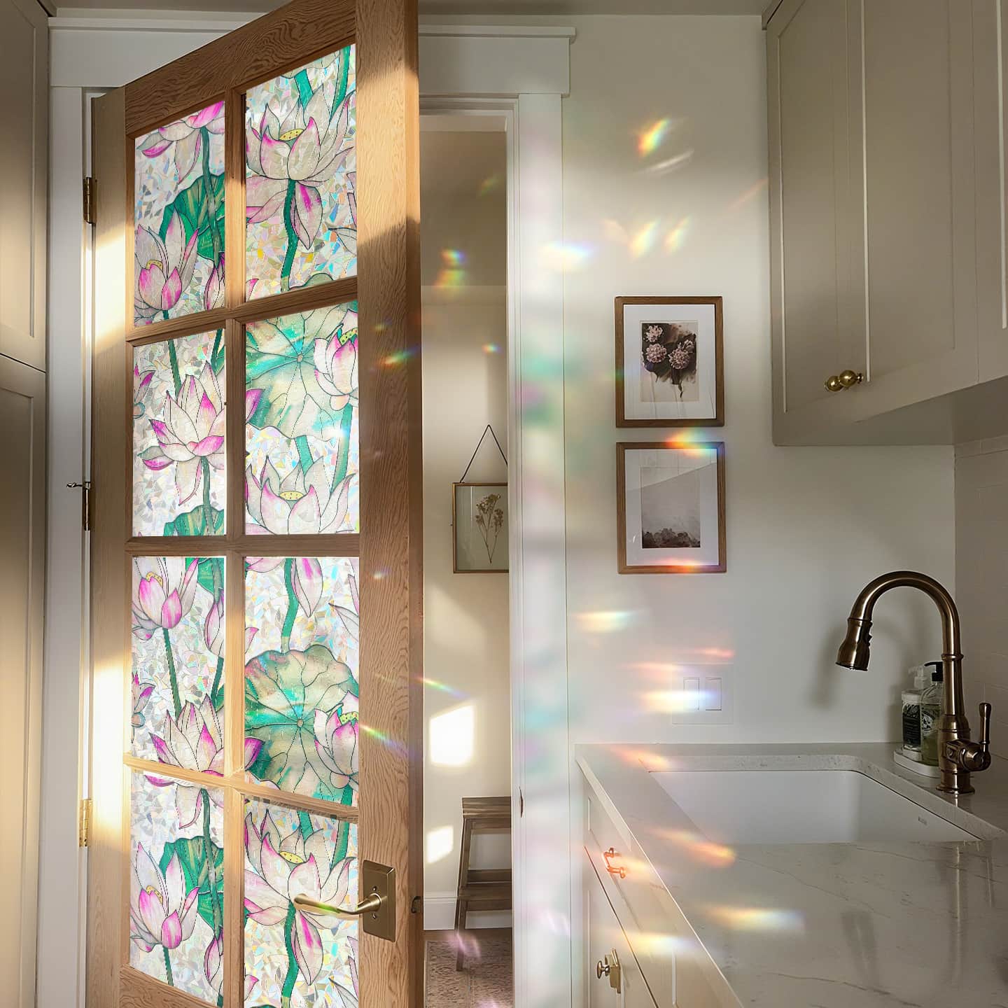 Película decorativa para ventanas con vitrales Victoria