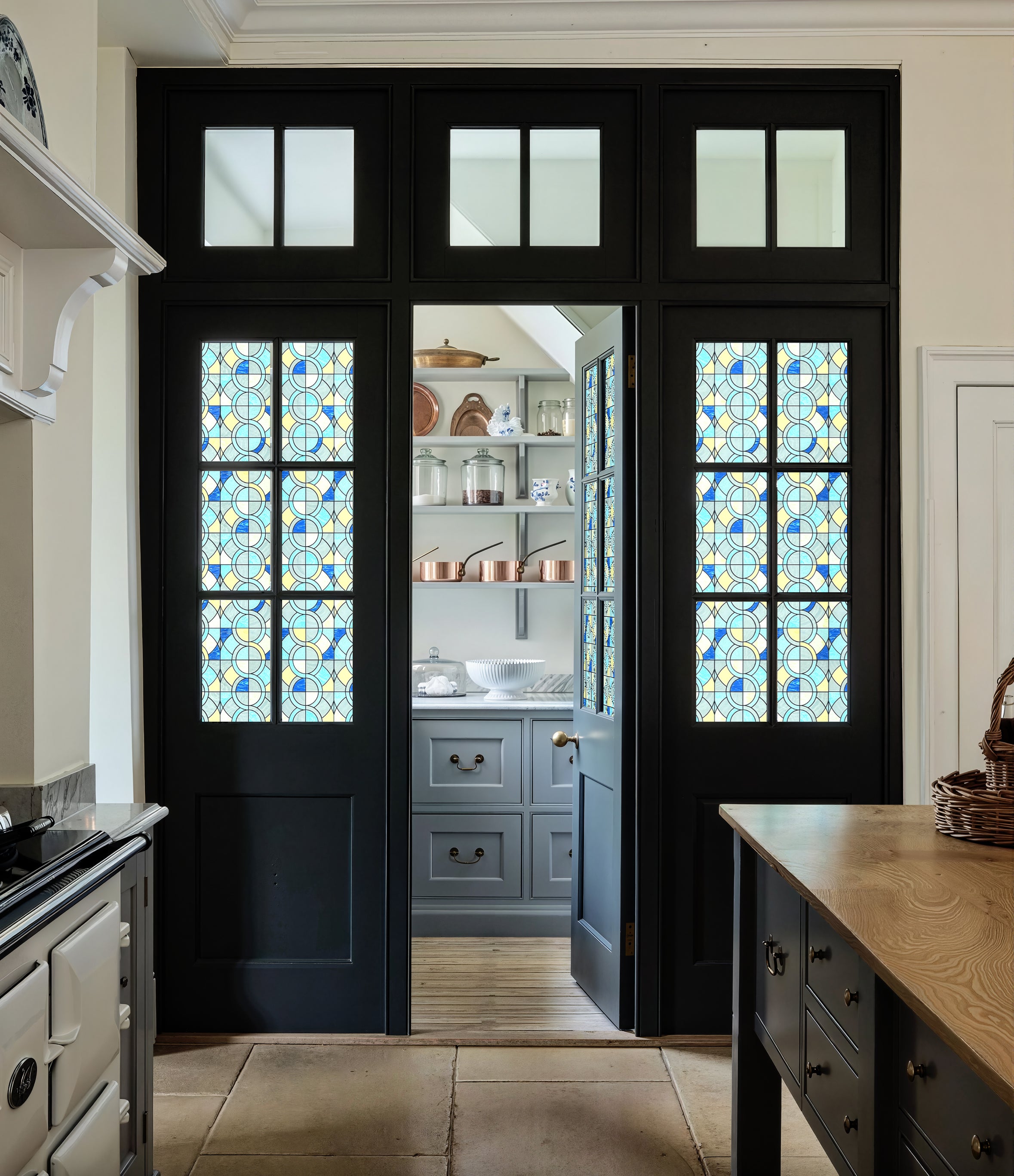 Película decorativa para ventanas con vitrales Victoria