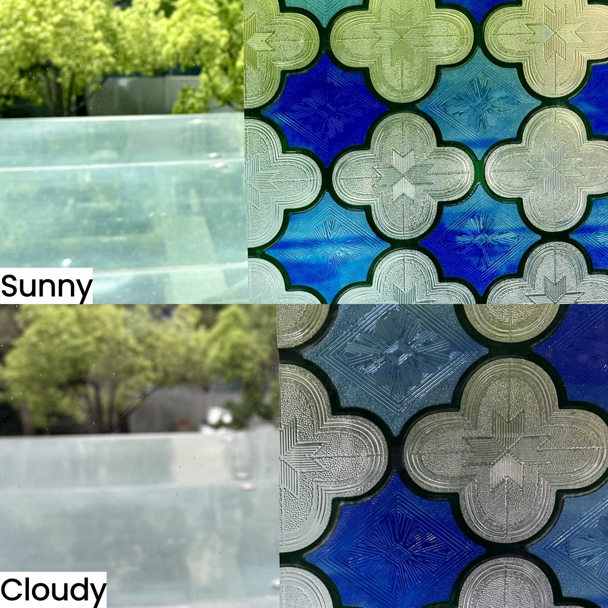 Blue Canglang Pavilion Stained Glass Decorative Window Film