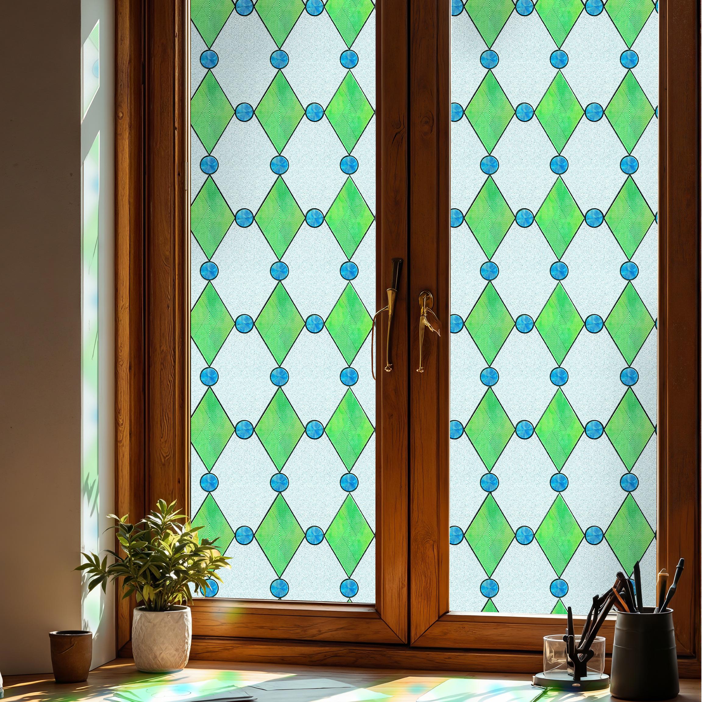 Película decorativa para ventanas con vitrales Victoria