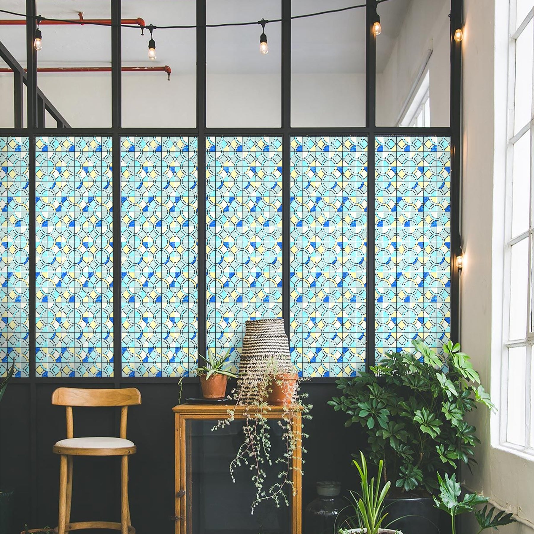 Película decorativa para ventanas con vitrales Victoria