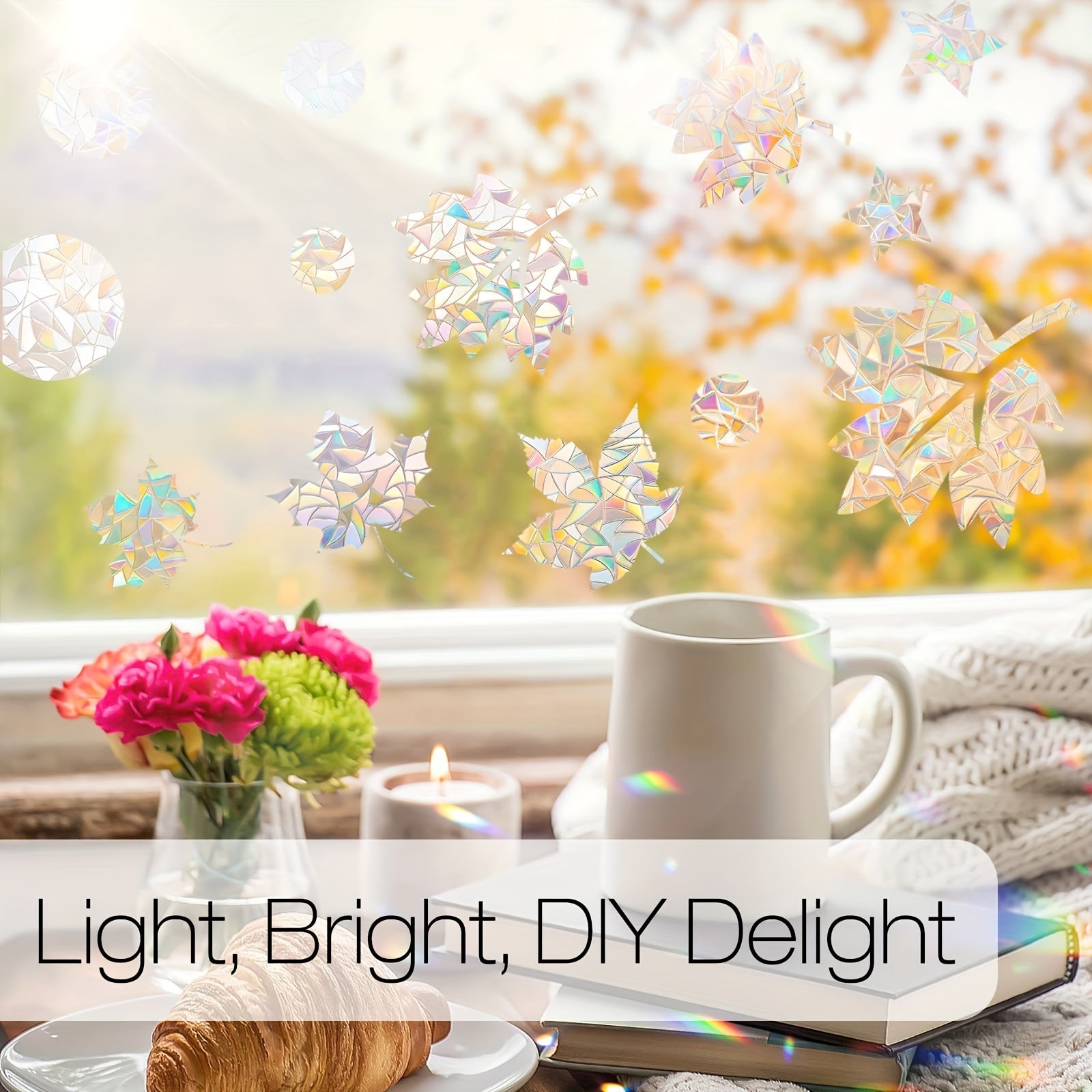 Rainbow Design Privacy Window Film Static Cling