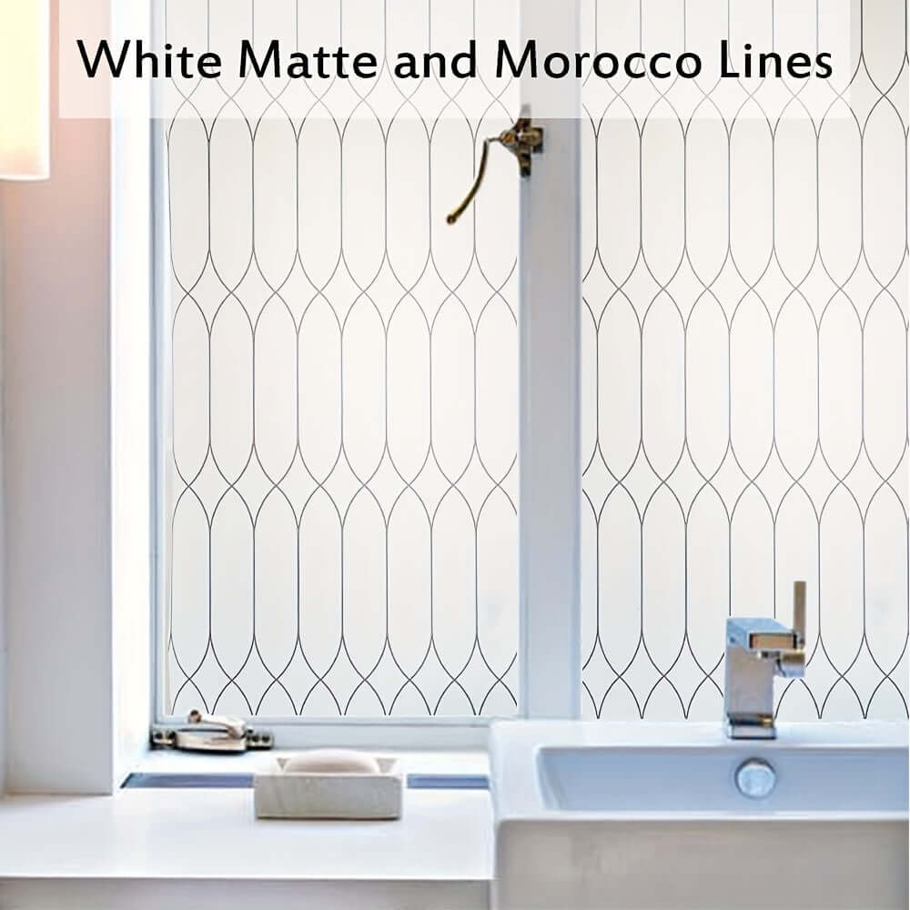 Morocco Style Stripe Privacy Static Cling Window Film