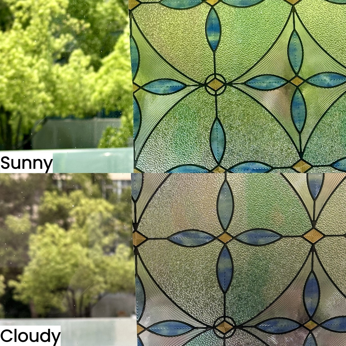 Blue Tears Stained Glass Decorative Window Film