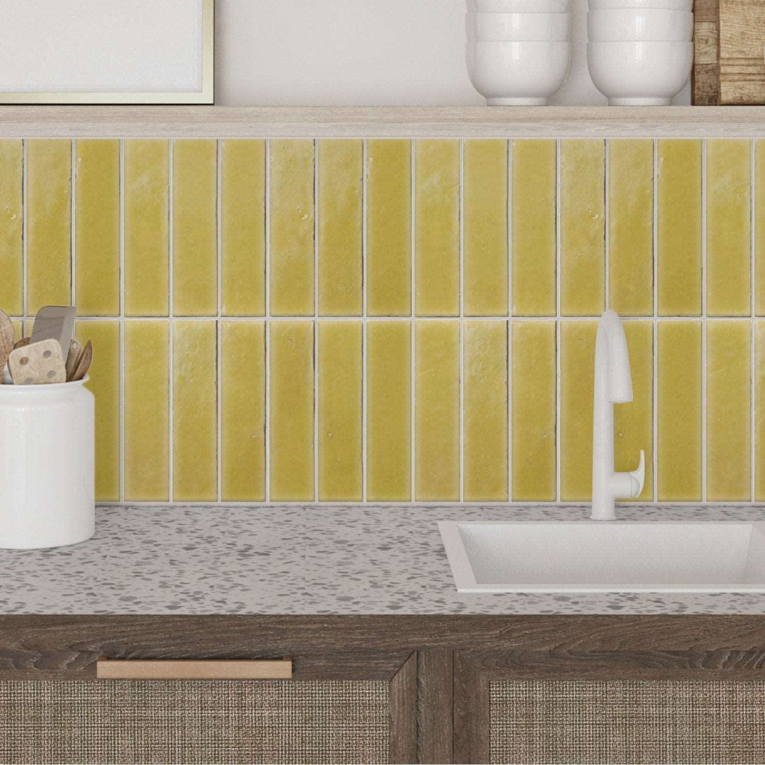 Yellow 11.43" x 9" Tile Sticker