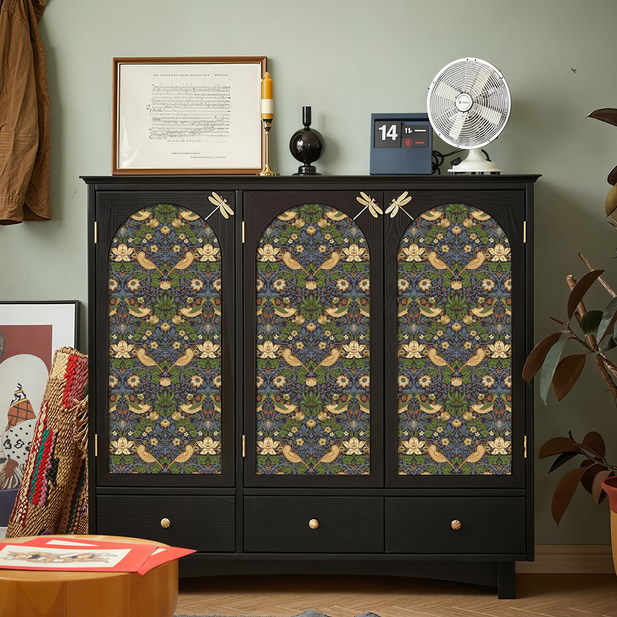 Strawberry Thief Peel And Stick Wallpaper - Self - Adhesive Vinyl Roll for Accent Walls