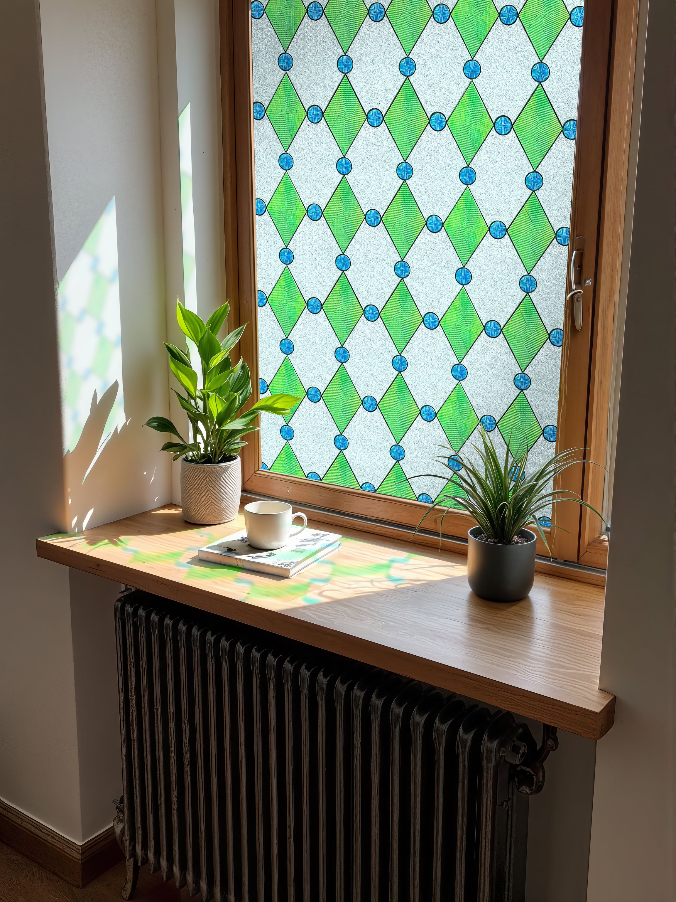 Película decorativa para ventanas con vitrales Victoria