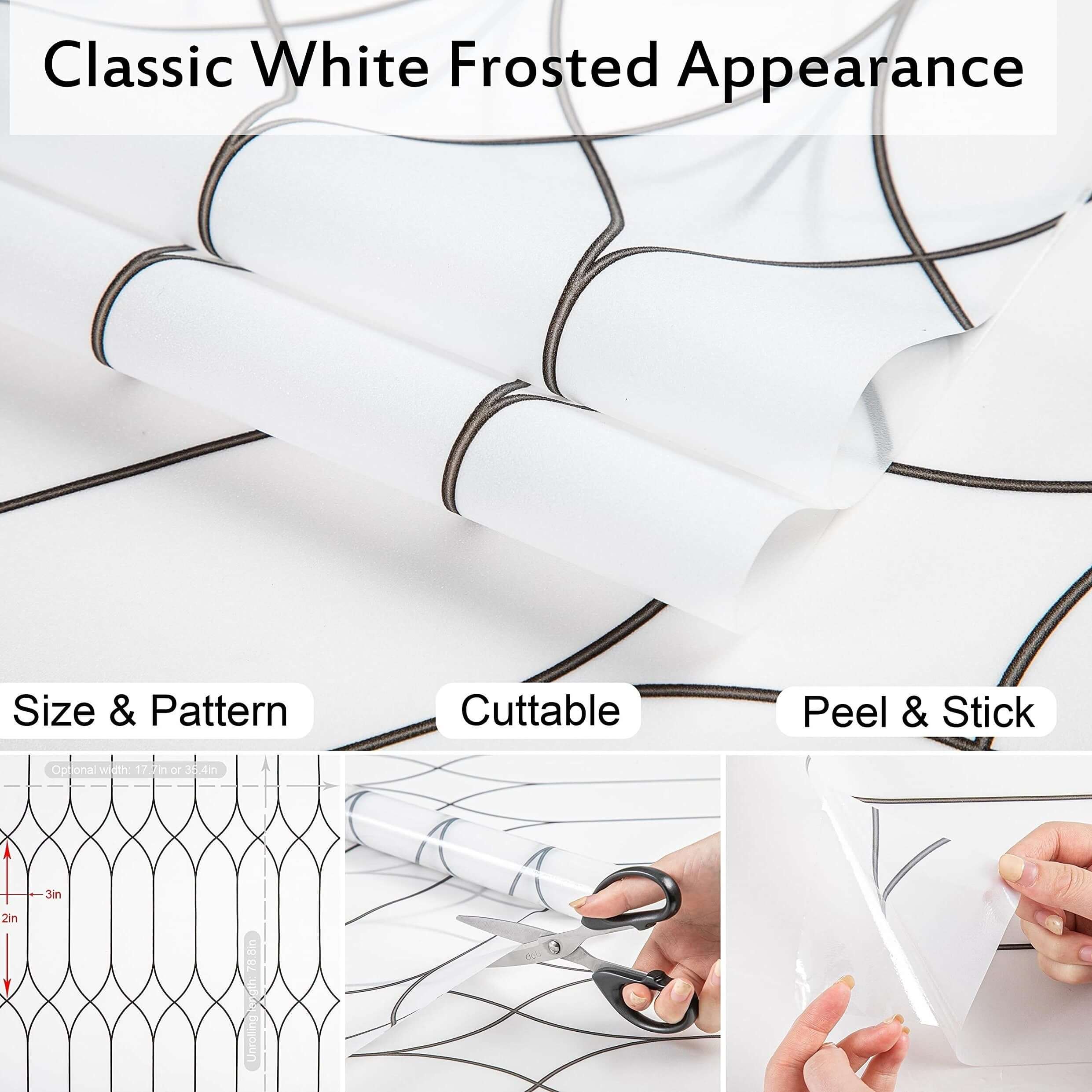 Morocco Style Stripe Privacy Static Cling Window Film