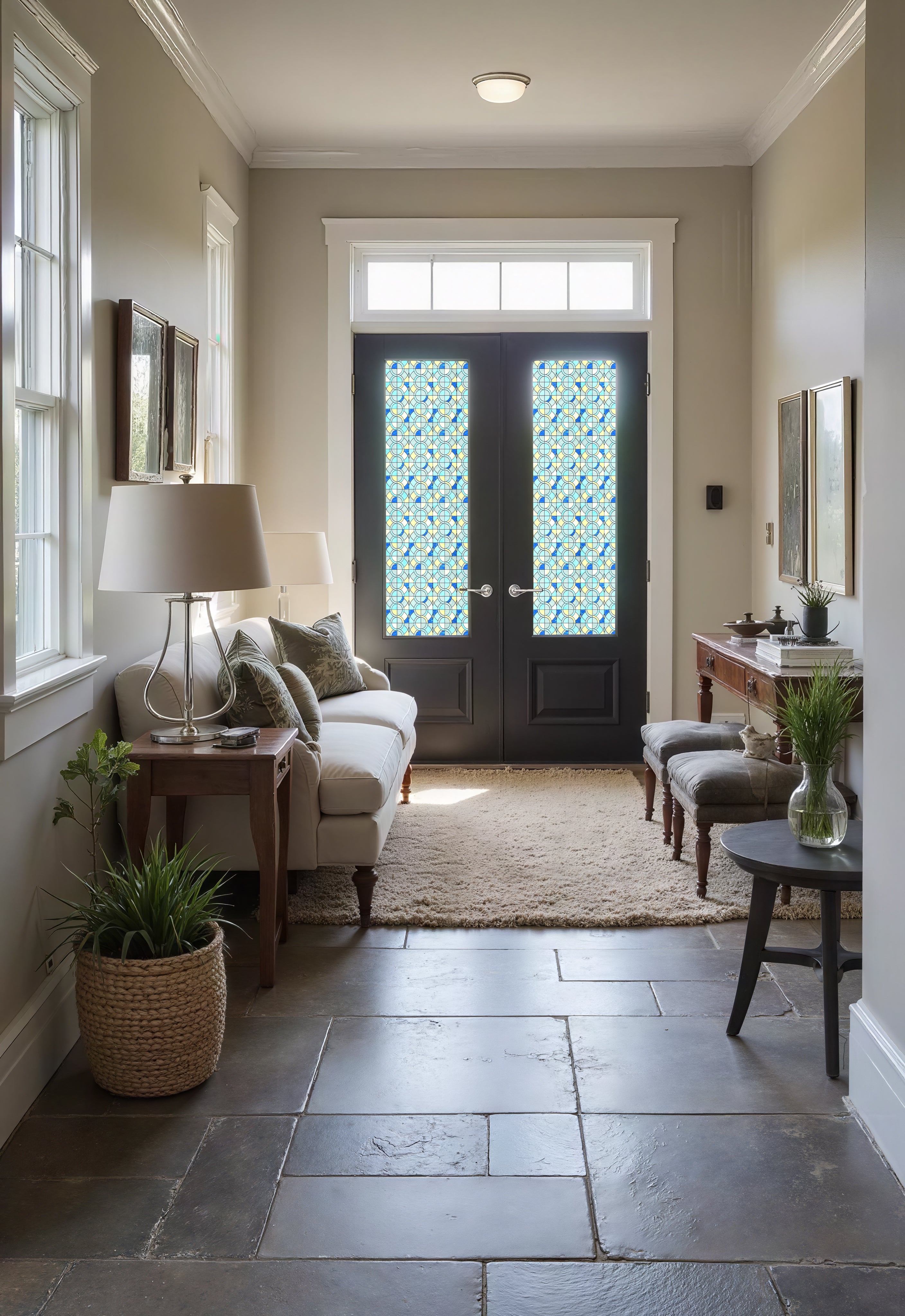 Película decorativa para ventanas con vitrales Victoria