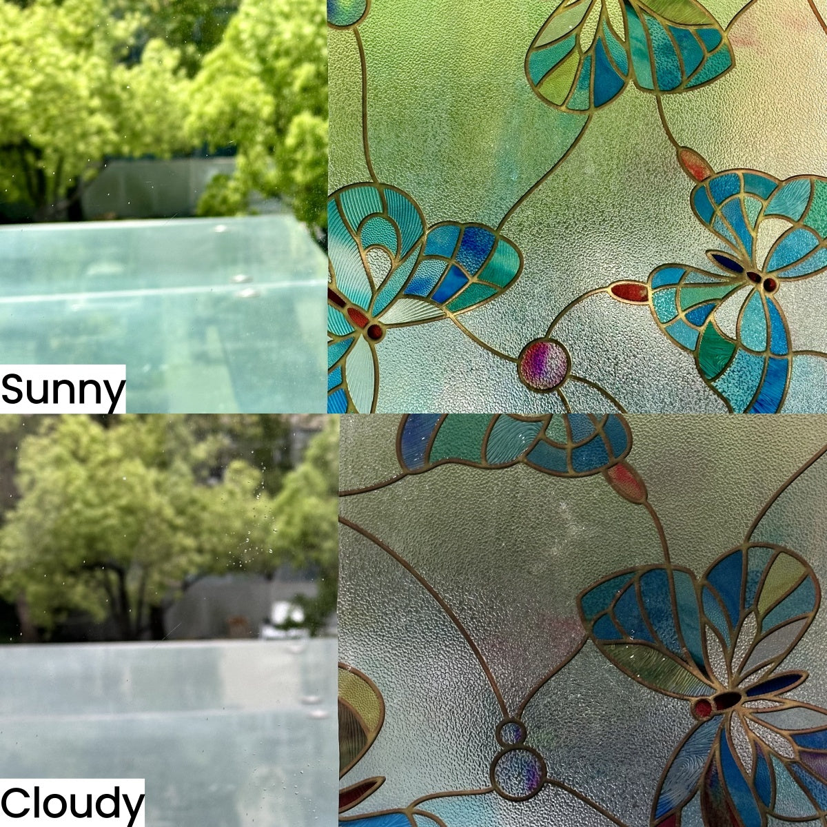 Butterfly Stained Glass Window Film – Decorative Butterfly Window Film for Home & Office