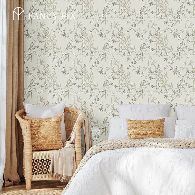 Breeze Bamboo Shadow Peel And Stick Wallpaper – Watercolor Bamboo Design