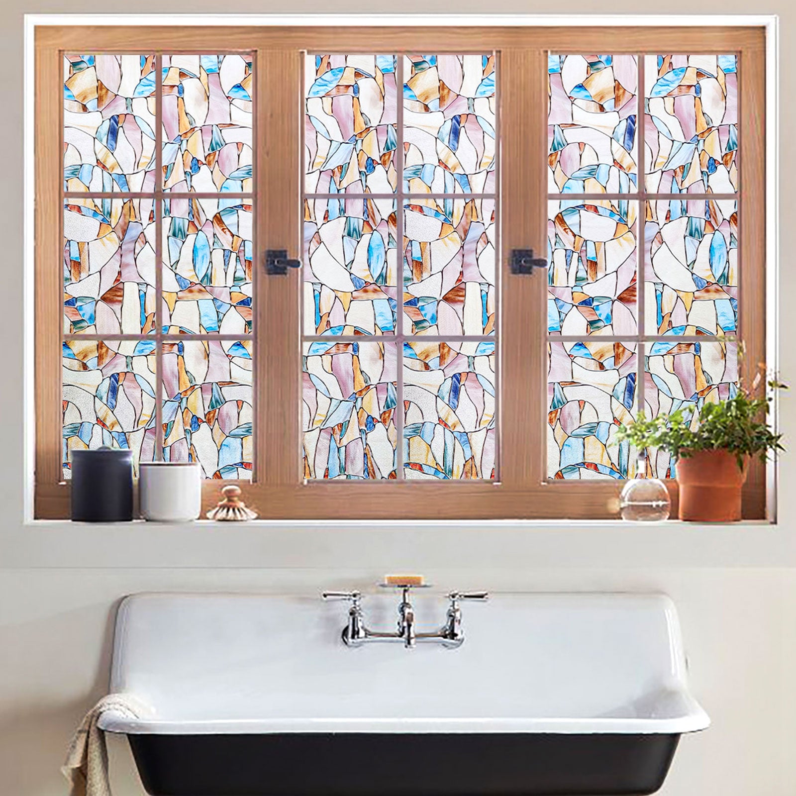 Spiral Stained Glass Decorative Window Film