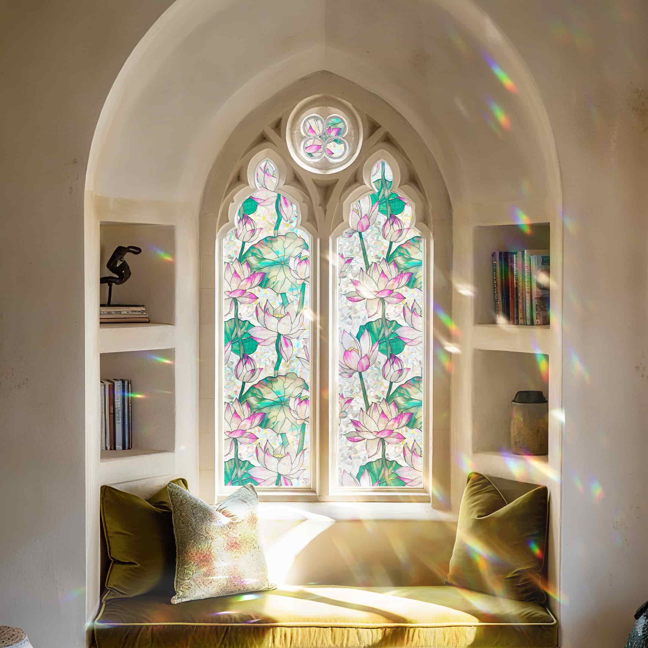 Película decorativa para ventanas con vitrales Victoria