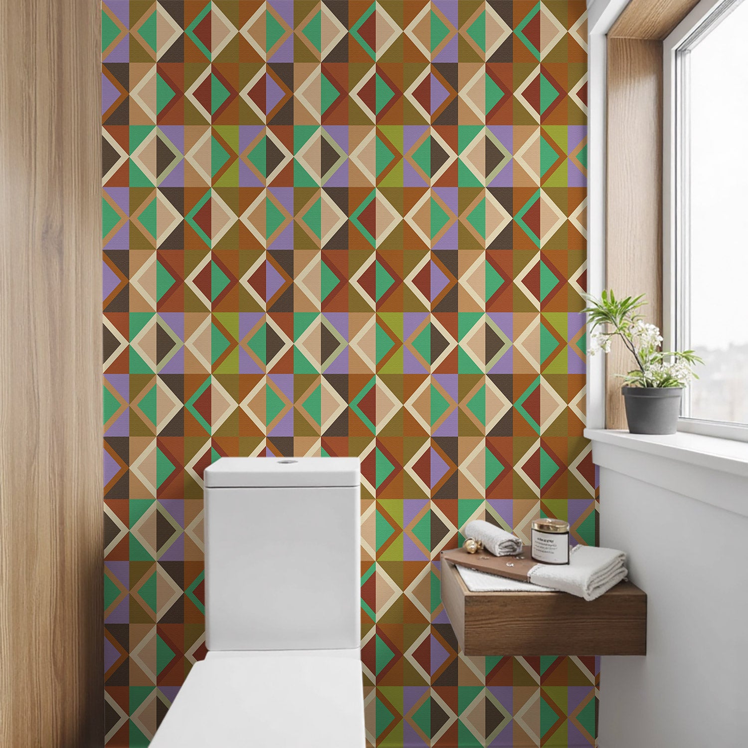 Spray - Painted Contrast Quadrilateral Peel And Stick Wallpaper - Self - Adhesive Vinyl Roll for Accent Walls