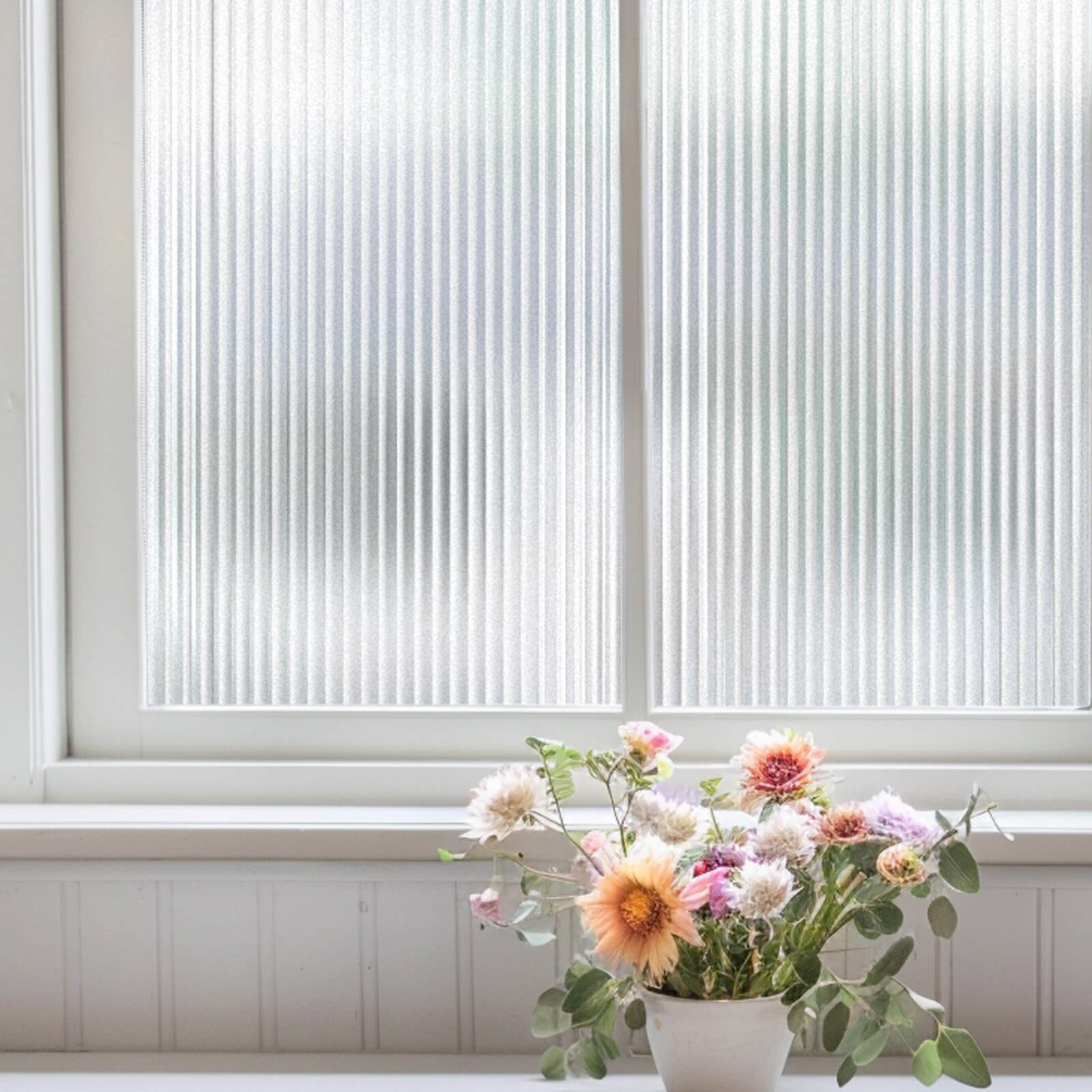 Película para ventanas de vidrio estriado