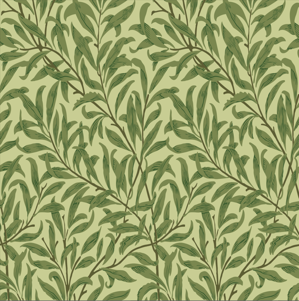 Willow(cream-colored/Blue/Green) Boughs Peel And Stick Wallpaper – Self - Adhesive Vinyl Roll for Accent Walls