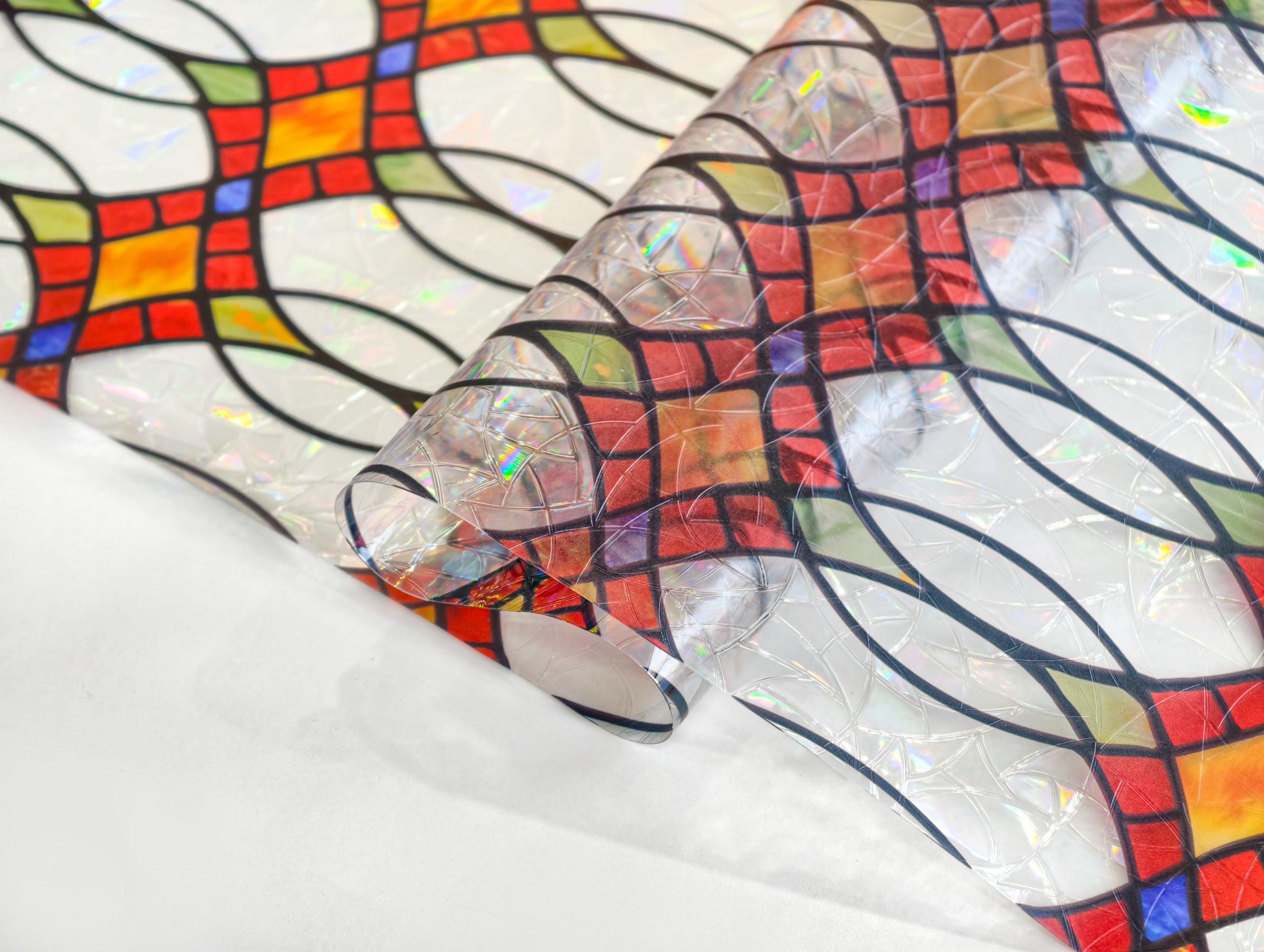 Amber Flowing Light Stained Glass Decorative Window Film