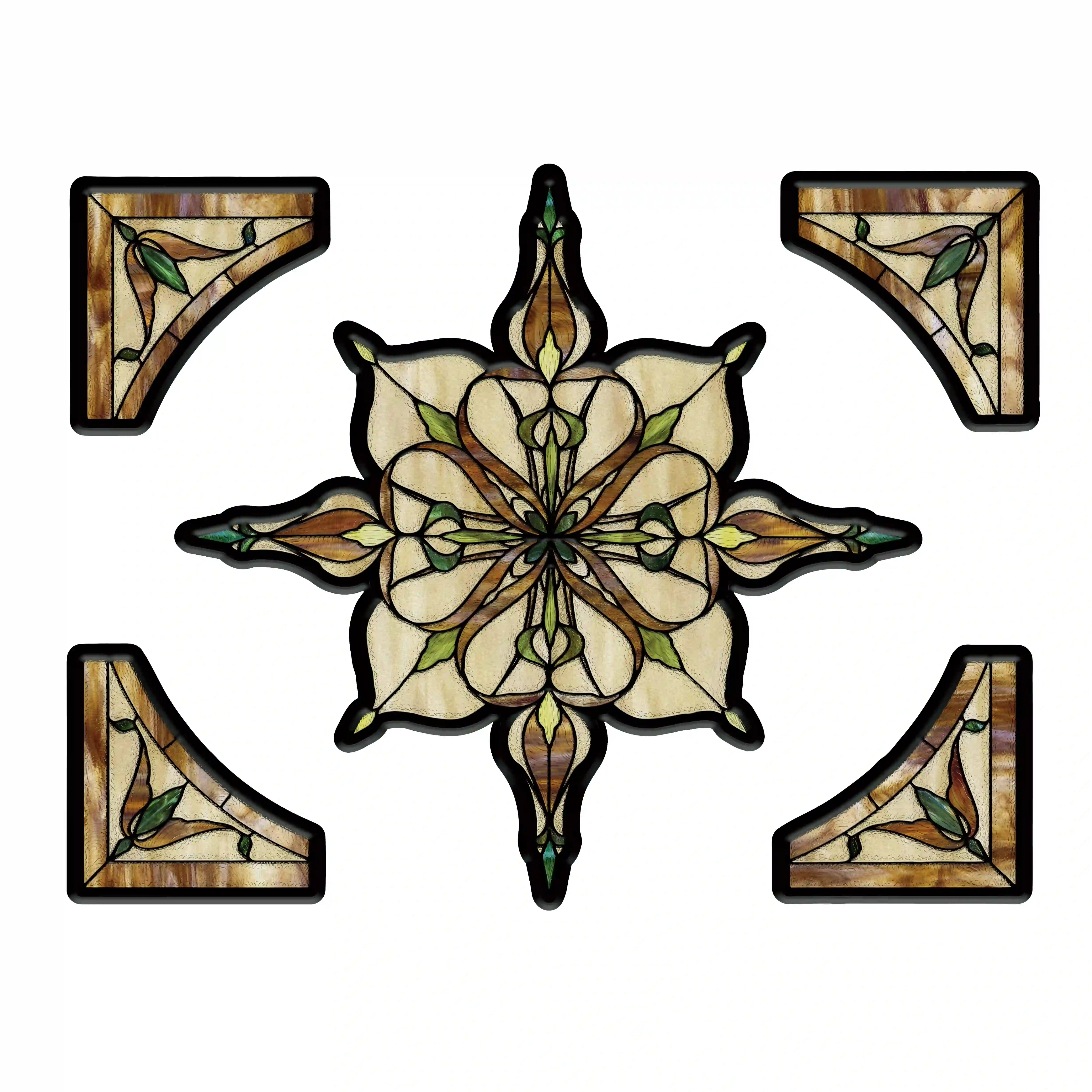 Film pour vitrail Green Gleam – Film statique décoratif moderne pour fenêtre