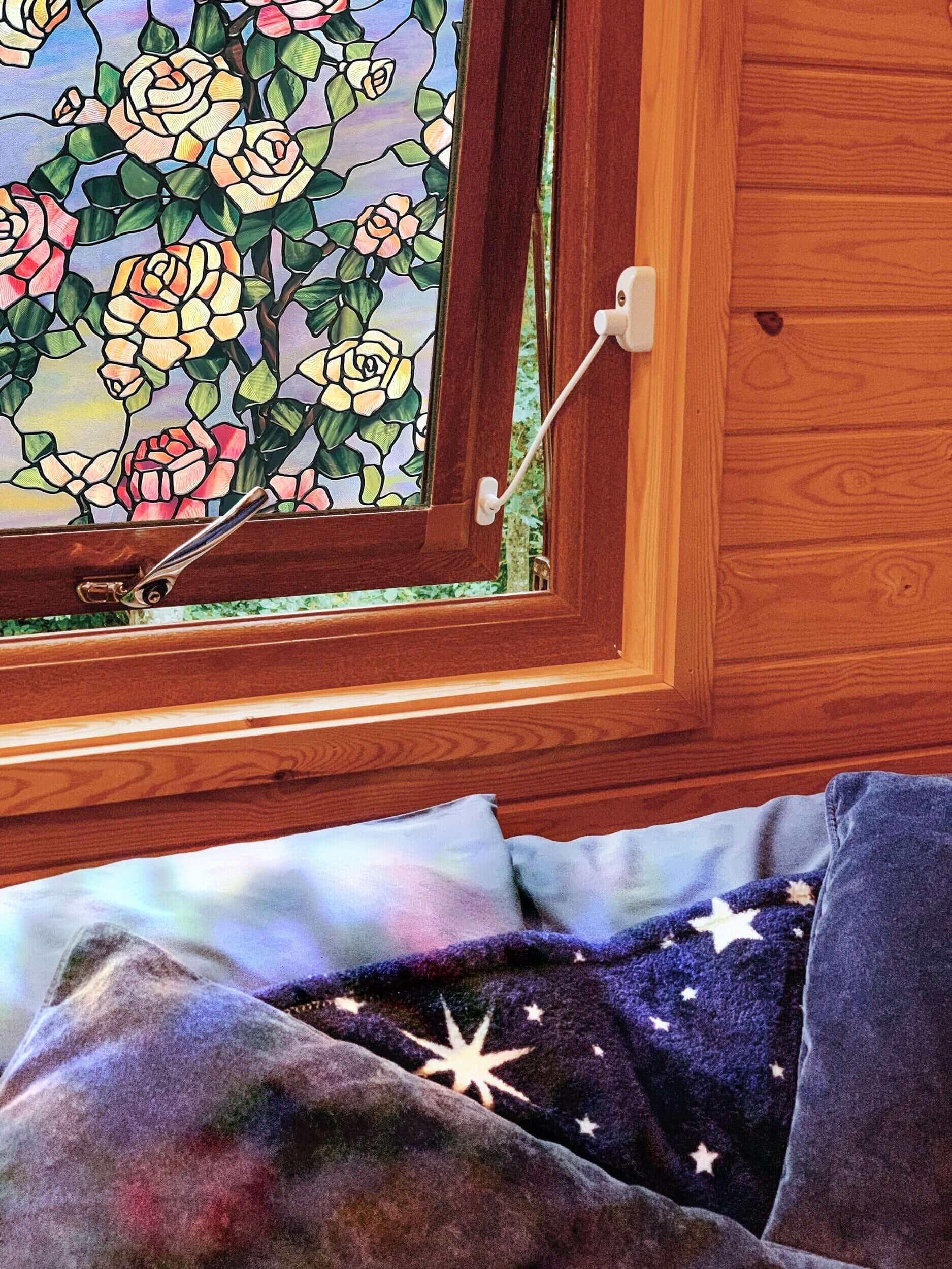 The Beast's Roses Stained Glass Window Film