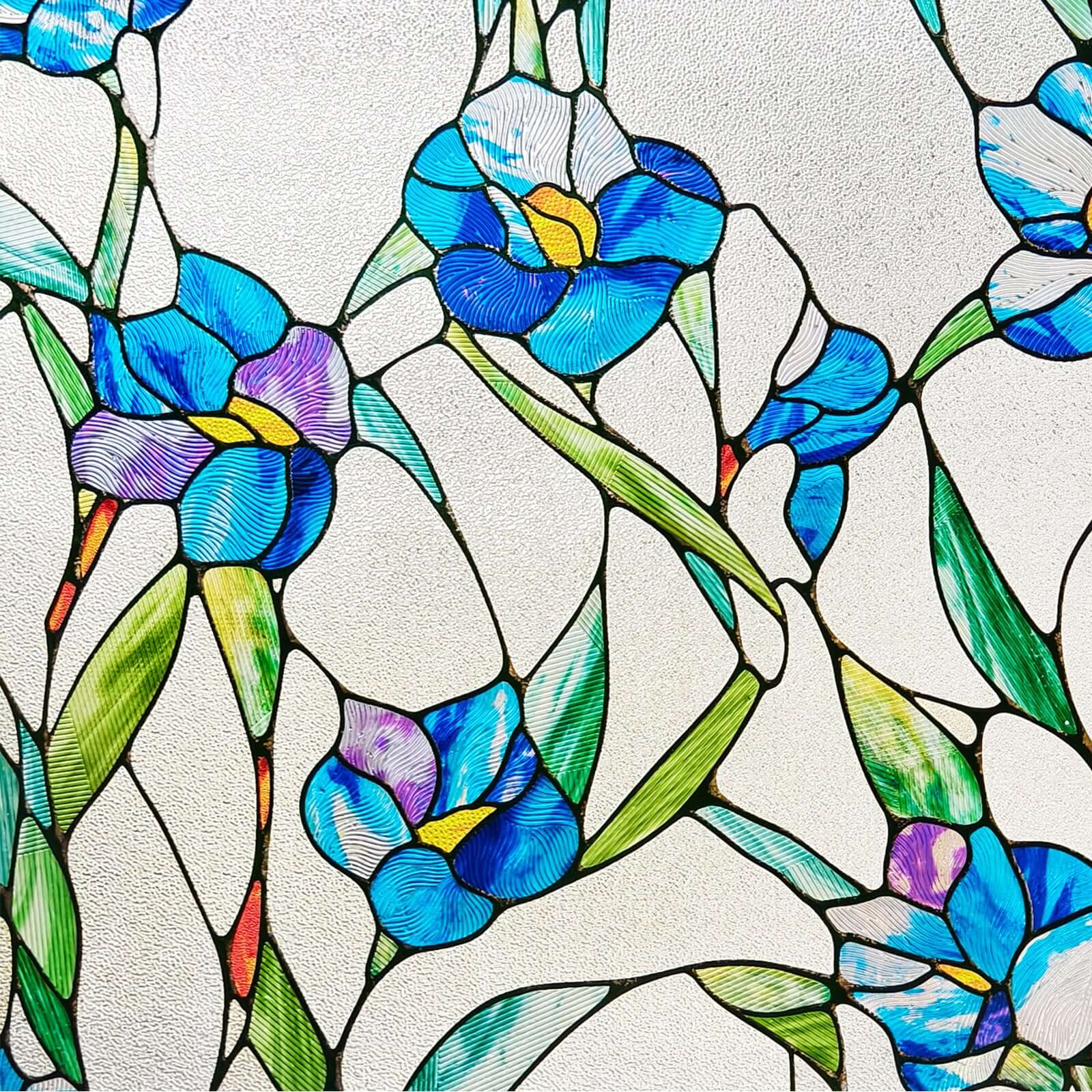 Film décoratif pour vitres teintées Eustoma bleu