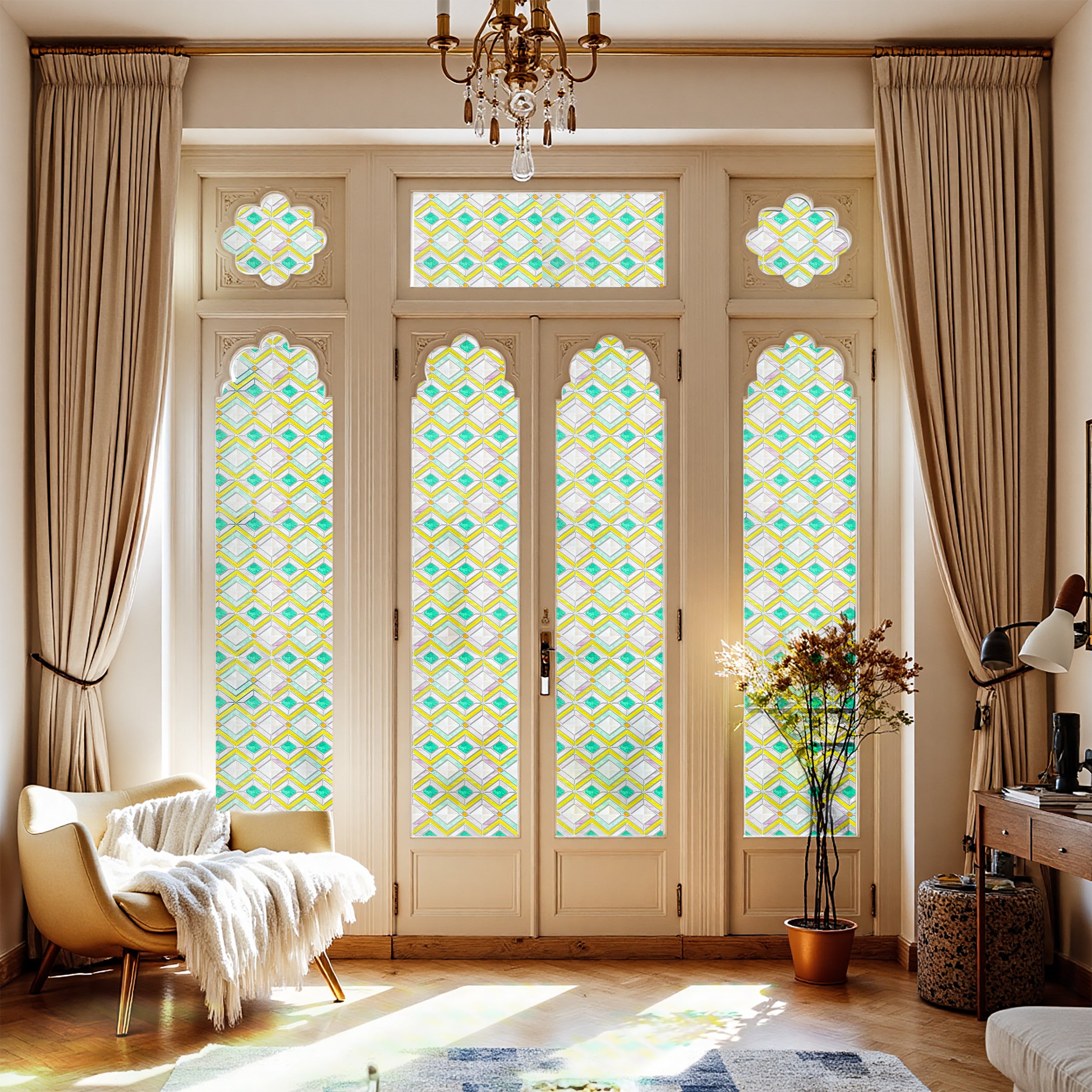 Film décoratif pour vitres teintées Blue Clover Glow