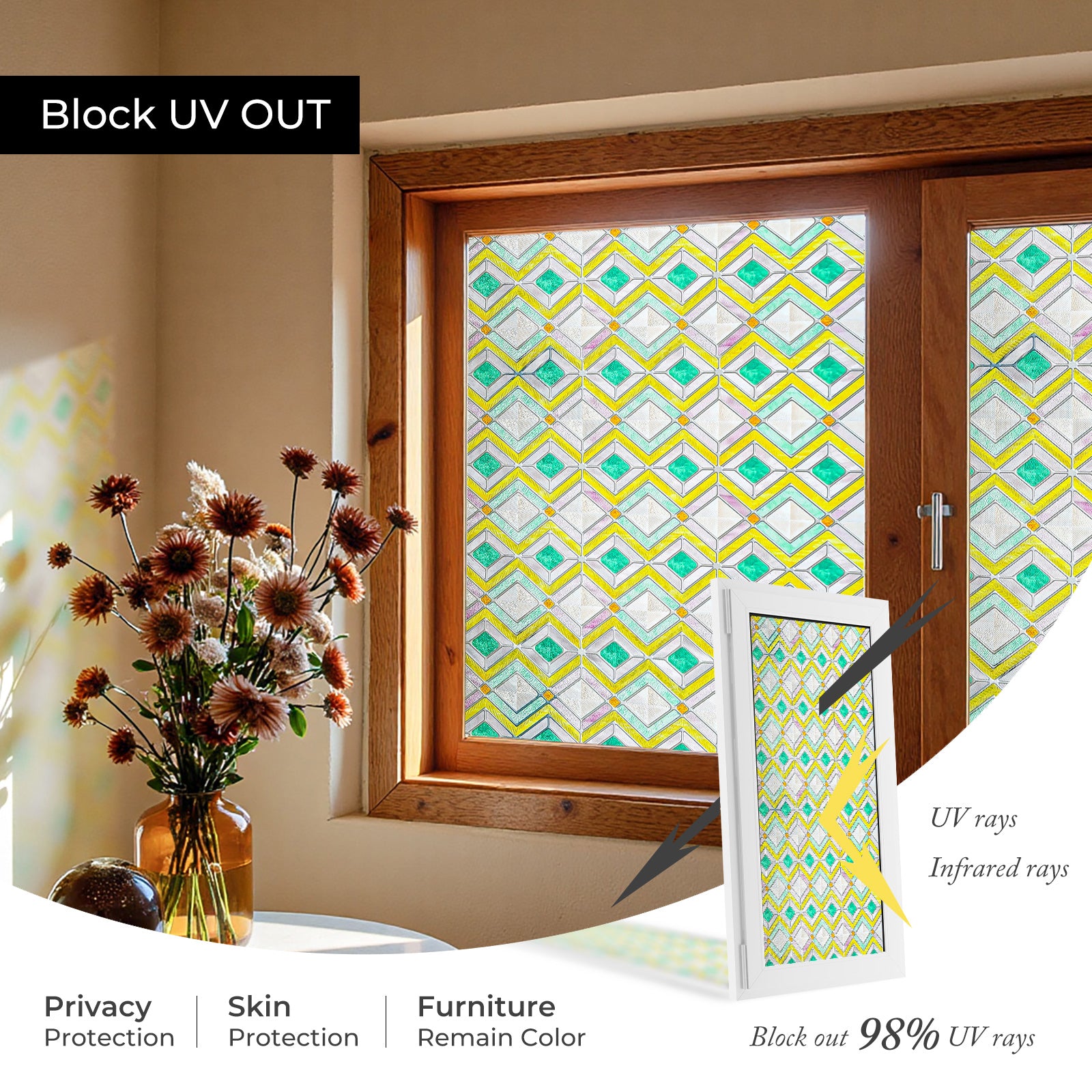 Film décoratif pour vitres teintées Blue Clover Glow