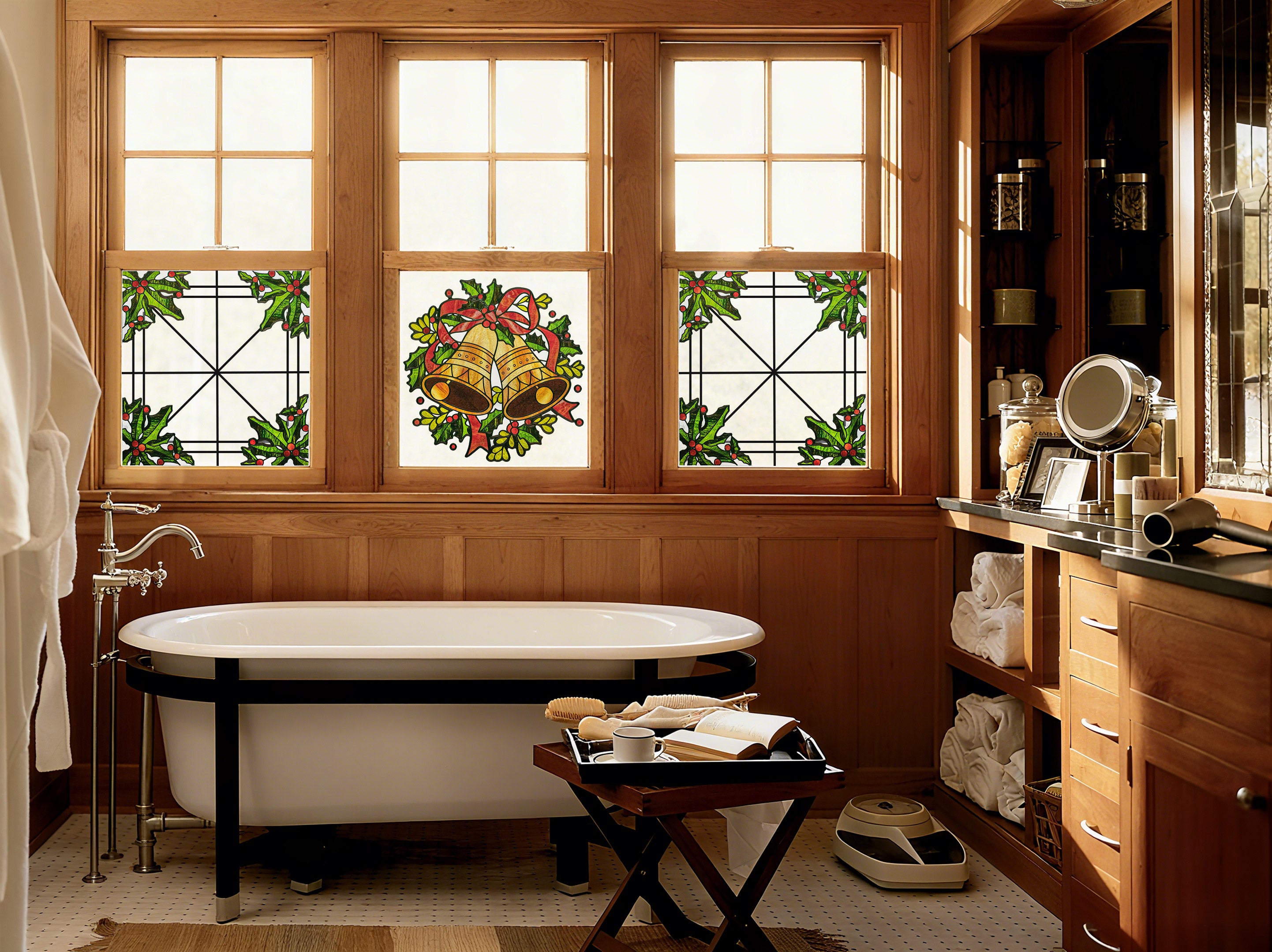 Película decorativa para ventanas con vitrales Victoria