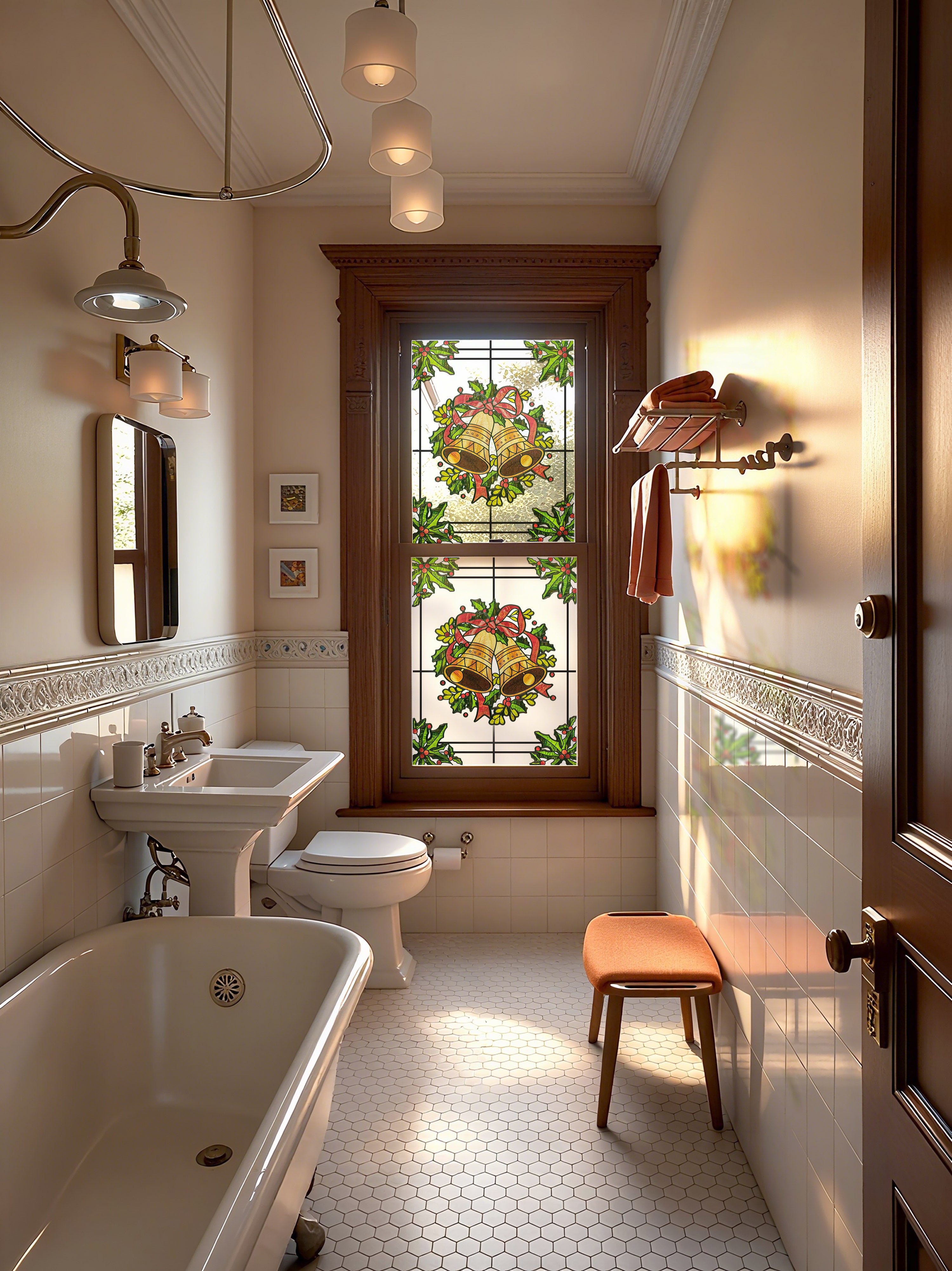 Película decorativa para ventanas con vitrales Victoria