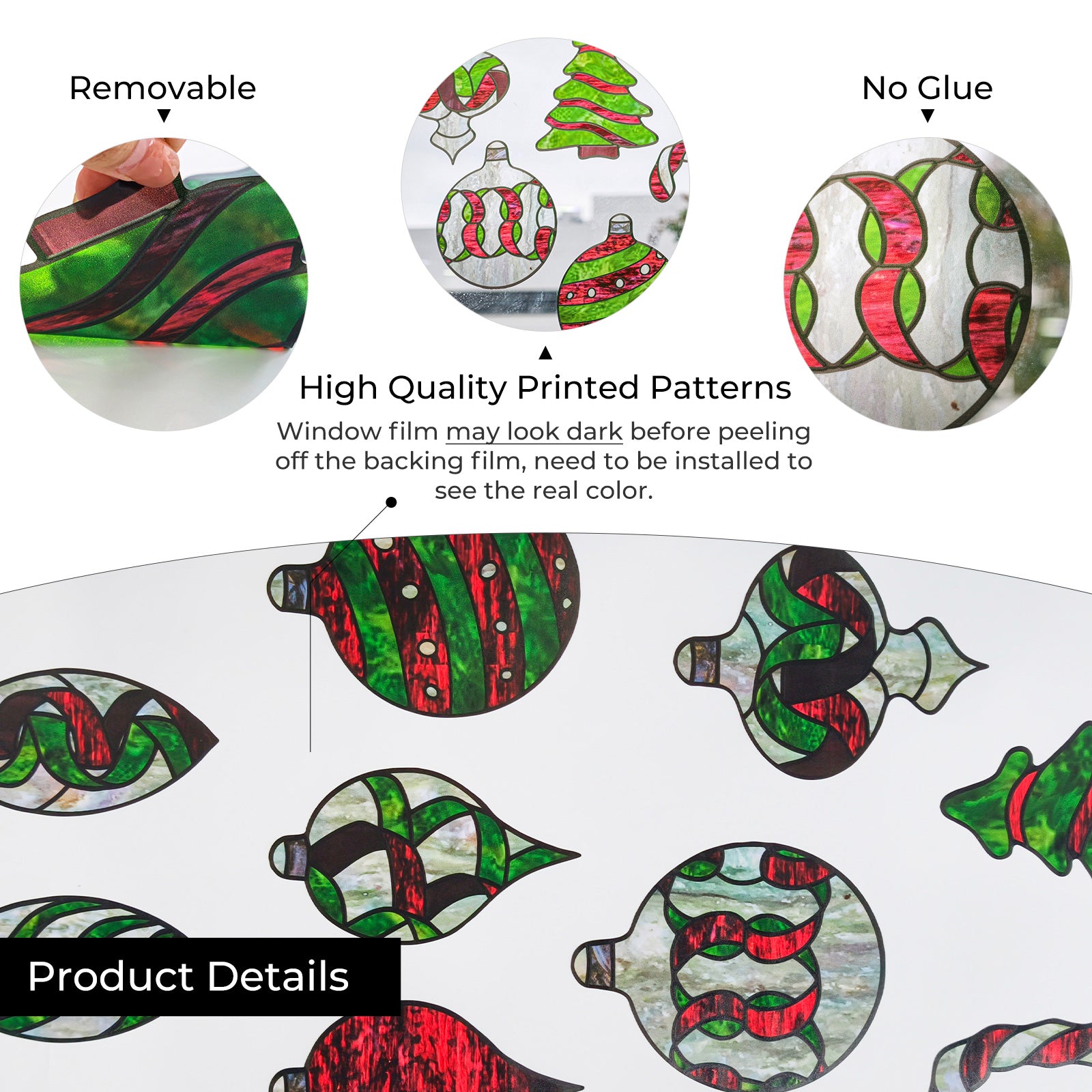 Película decorativa para ventanas con vitrales Victoria